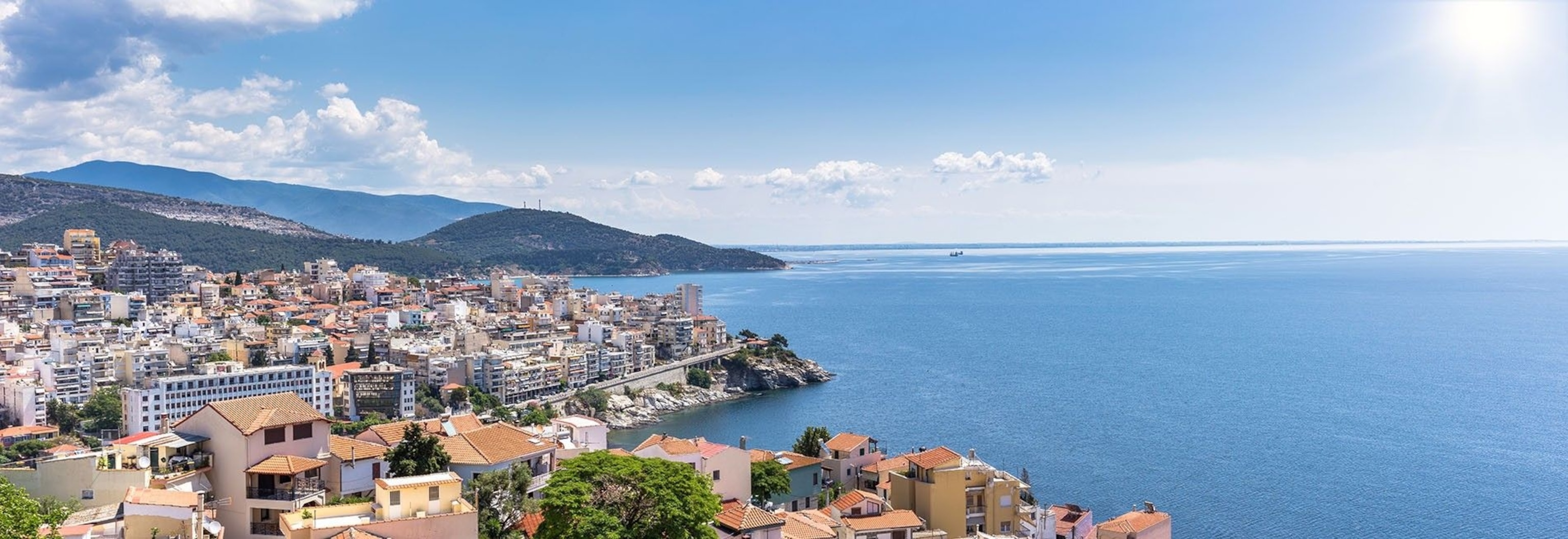 Kavala, a coastal city.