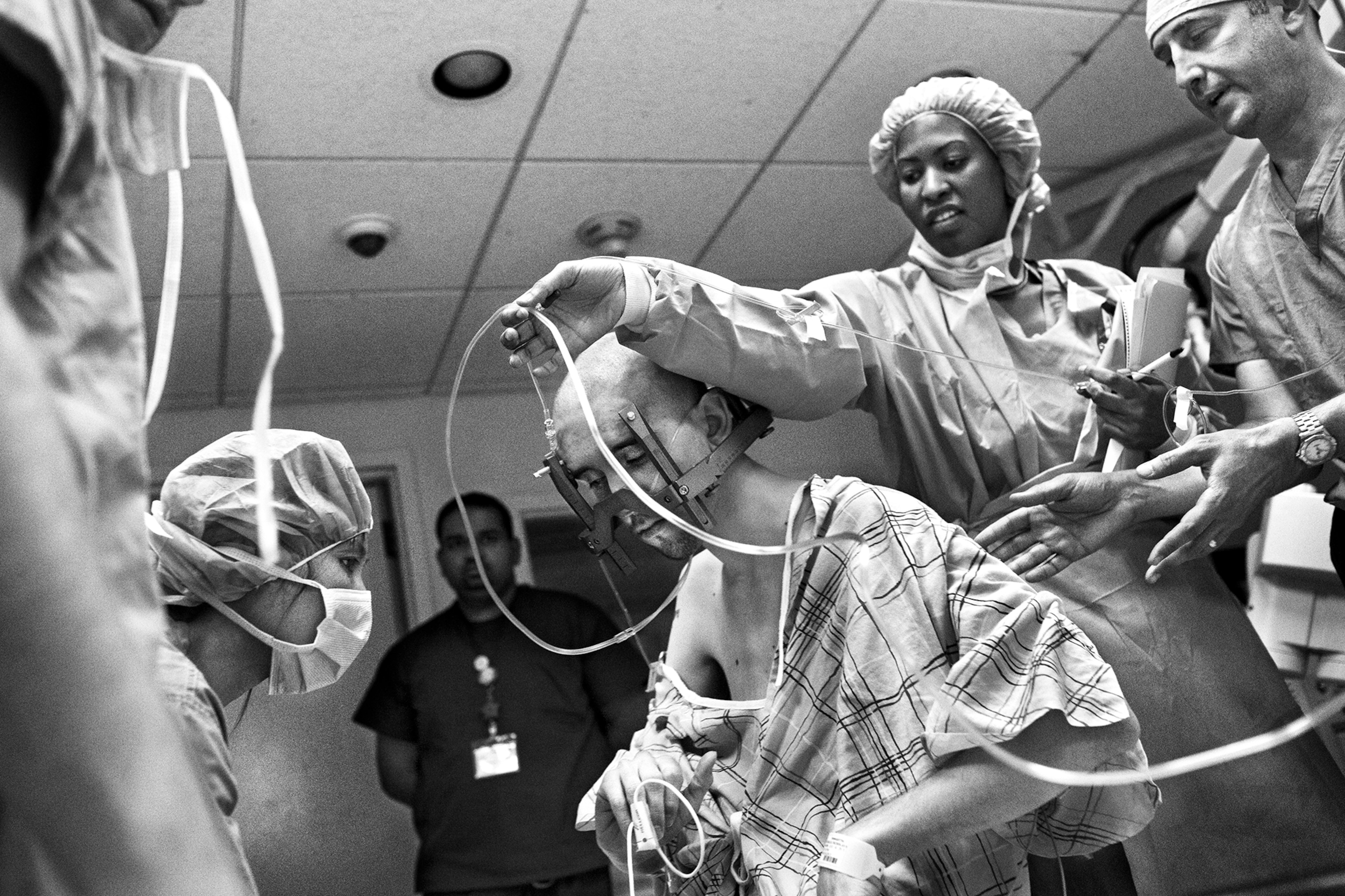 Nick in the hospital during a procedure