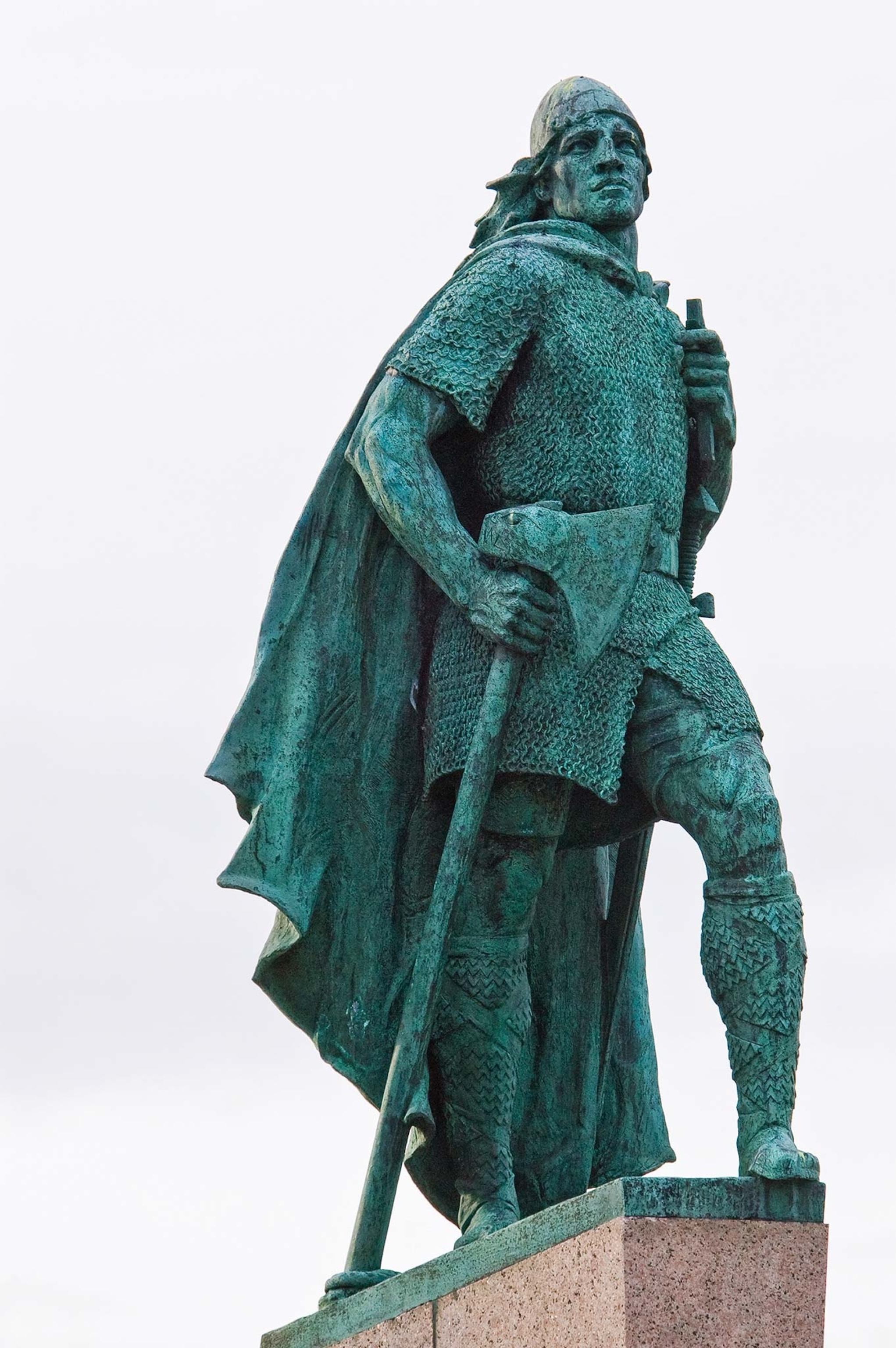 Leif Eriksson memorial statue in bronze