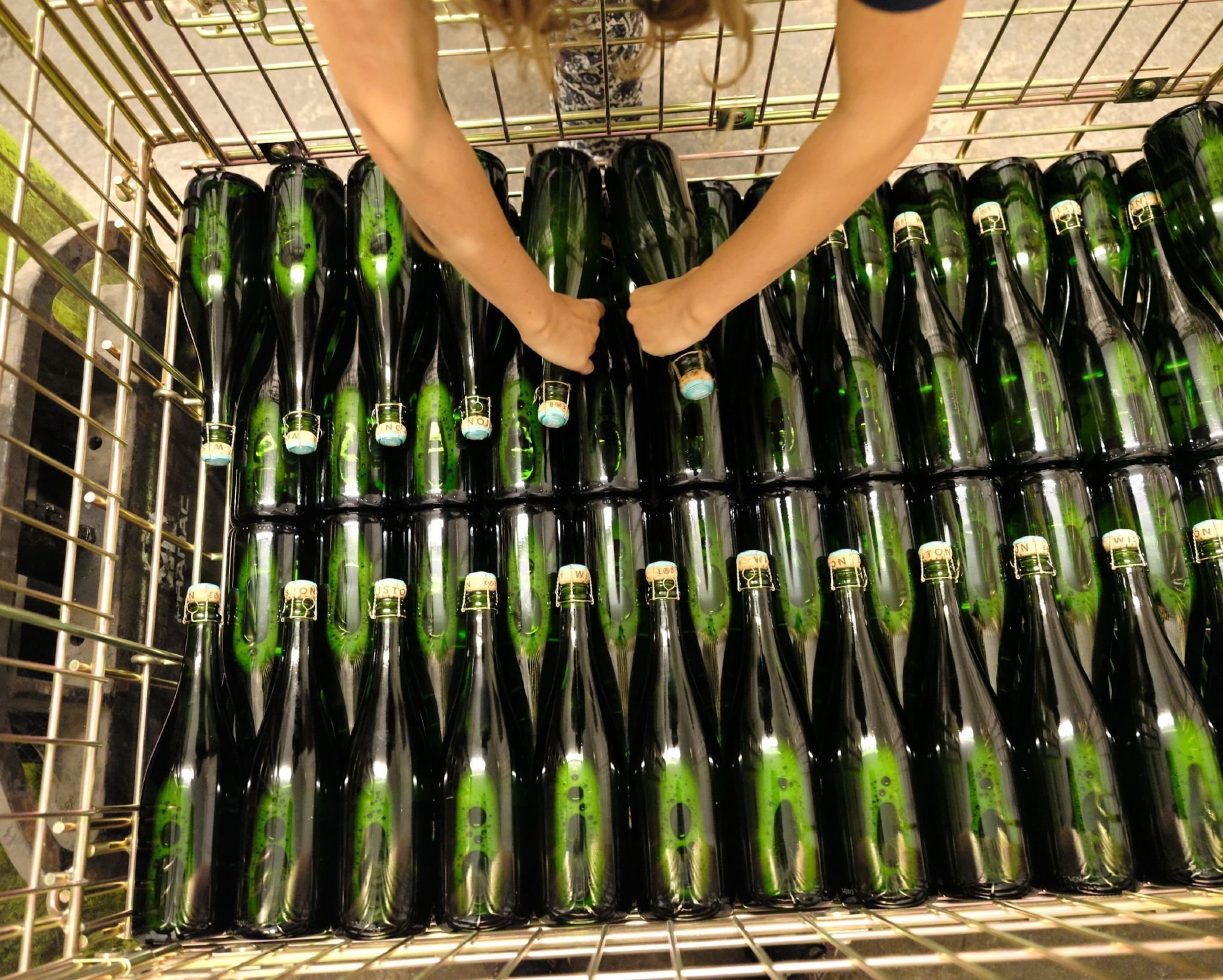 English wine bottles