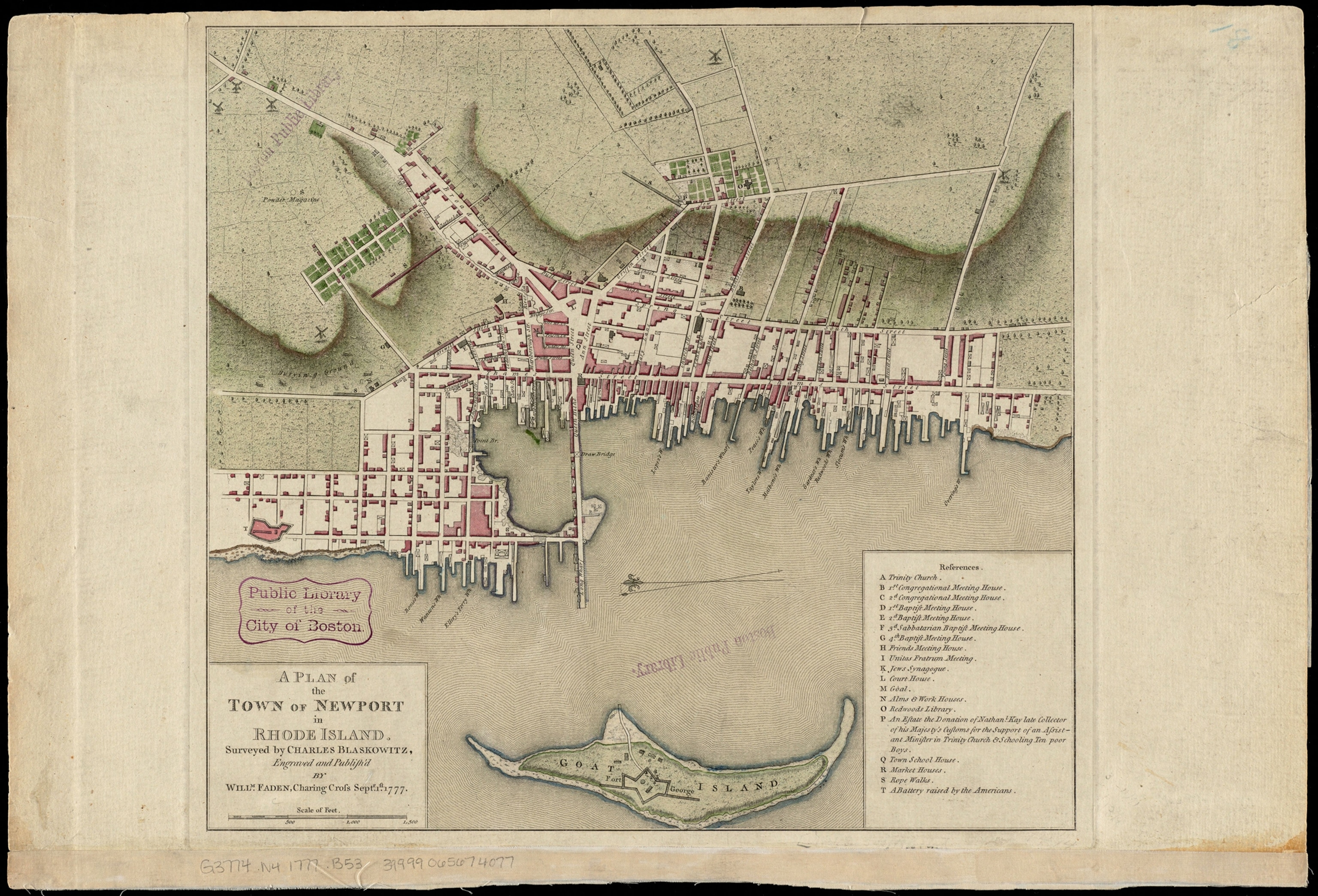 A plan of the town of Newport in Rhode Island
