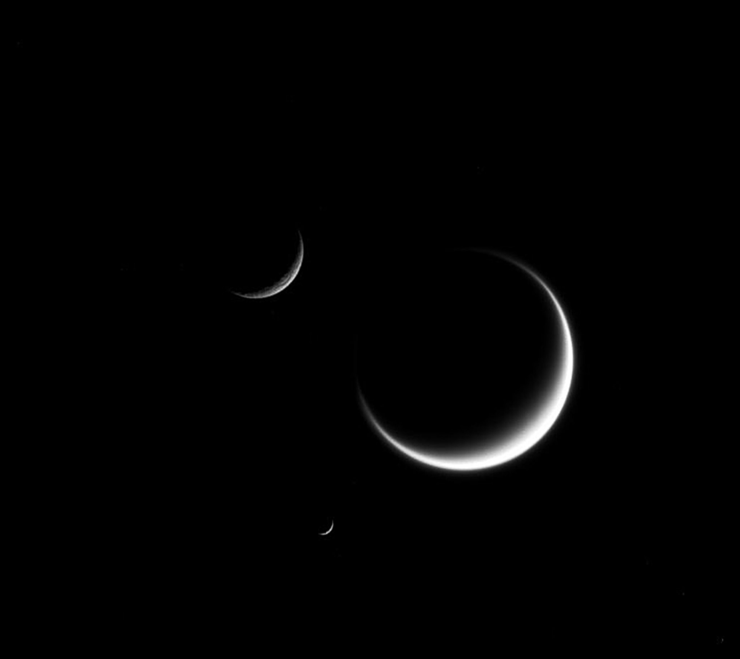 three moons of Saturn