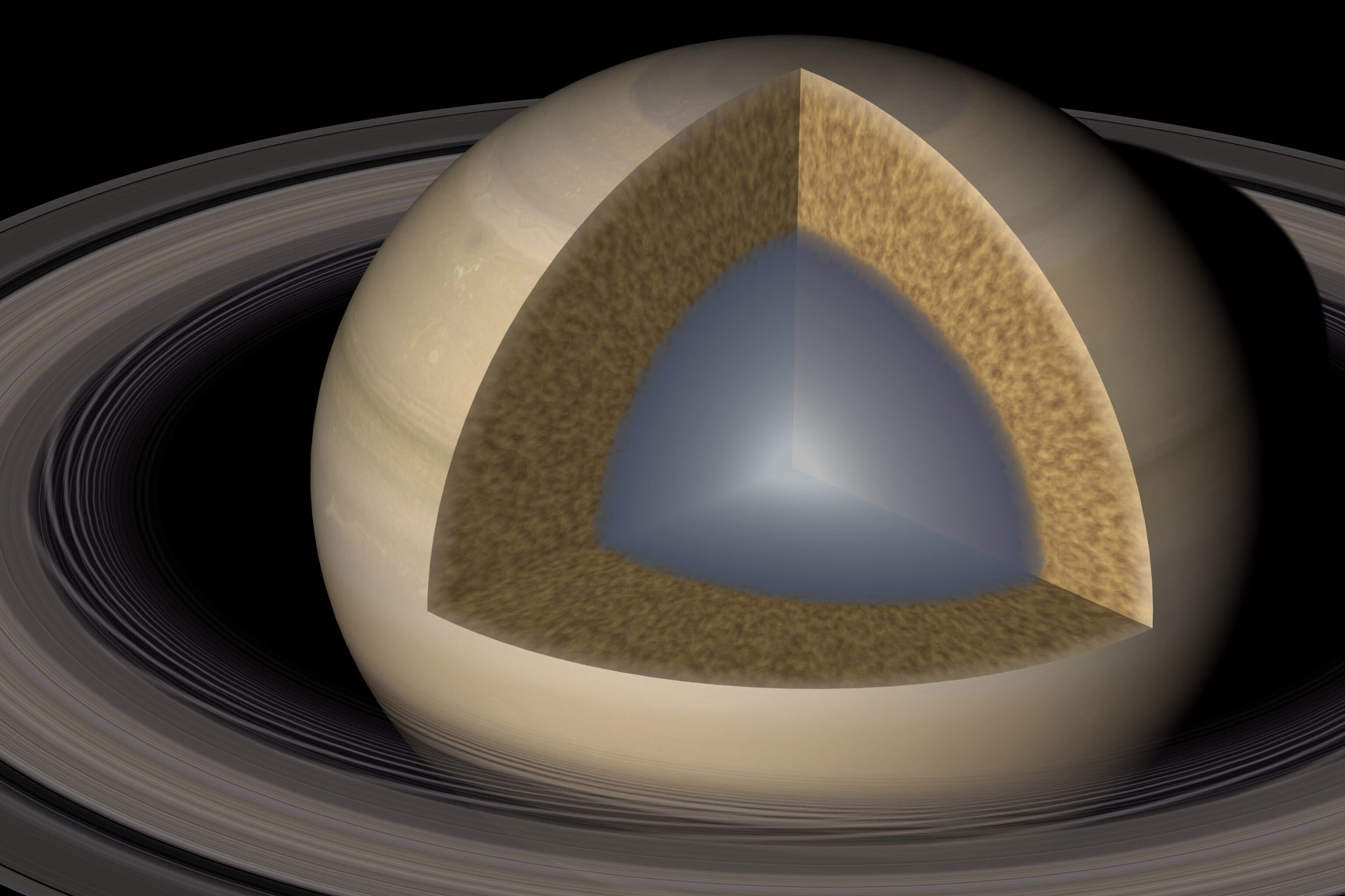 Ripples in Saturn's rings reveal the planet's giant, slushy core