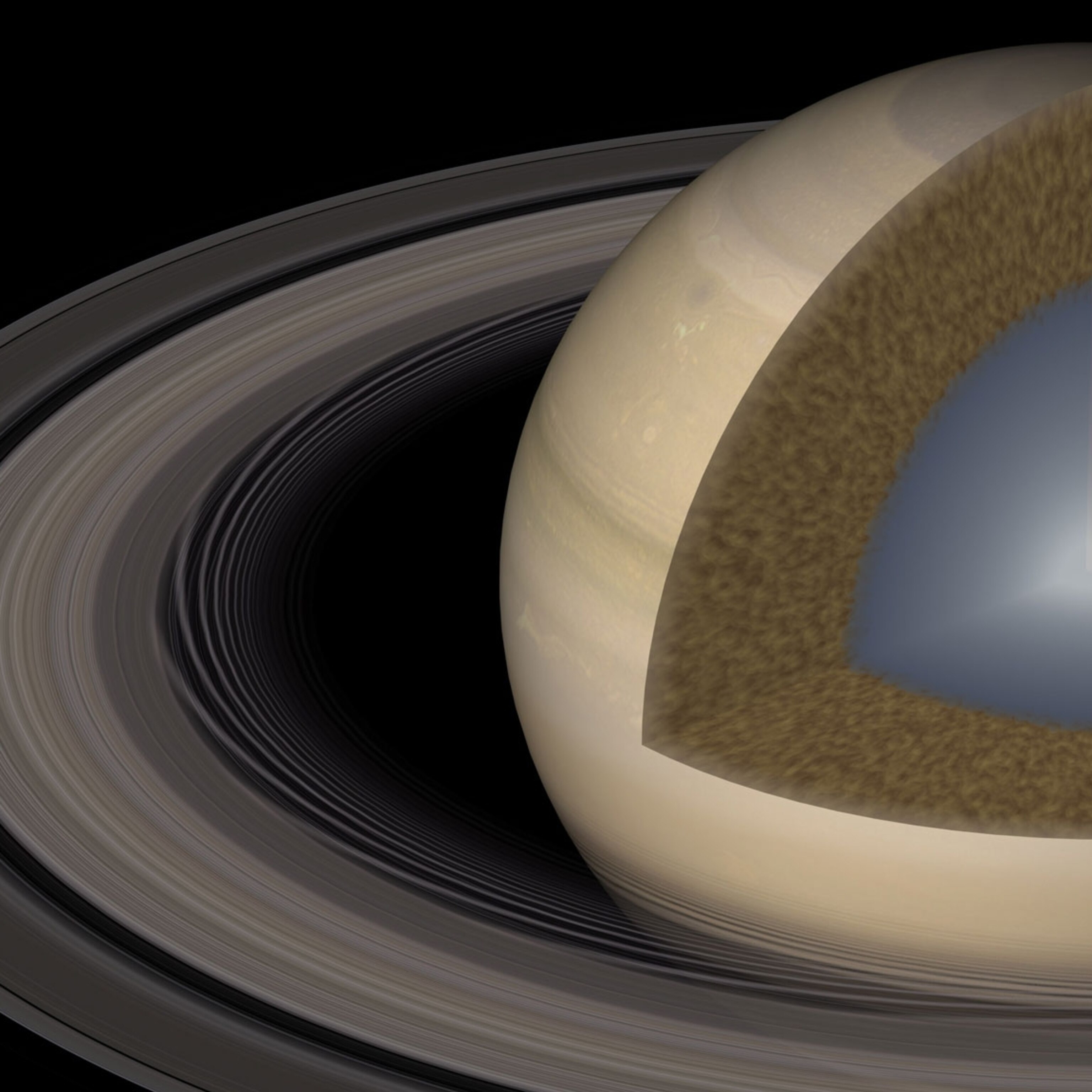 Ripples in Saturn's rings reveal the planet's giant, slushy core