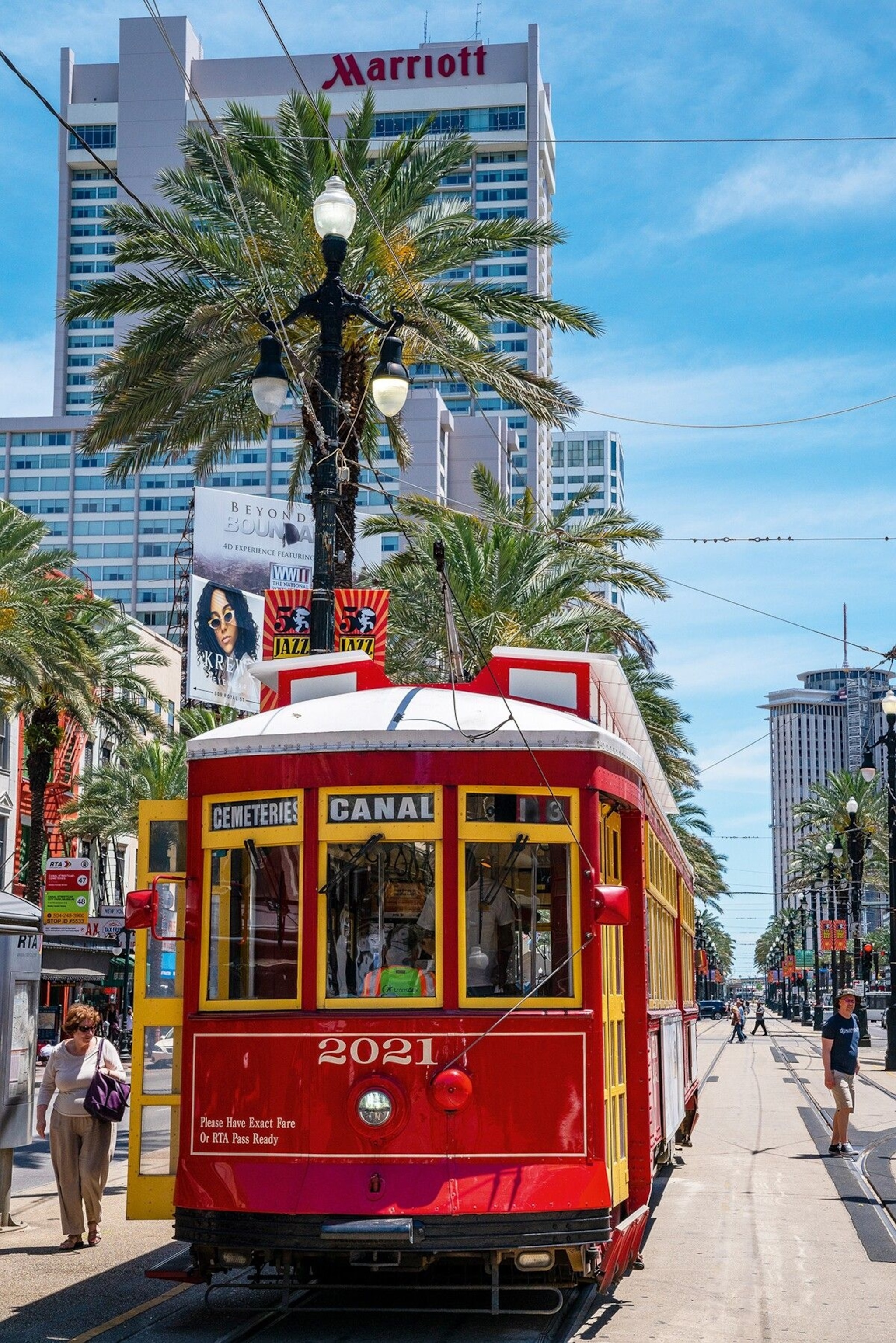 Streetcar on Canal Street, a Downtown thoroughfare.