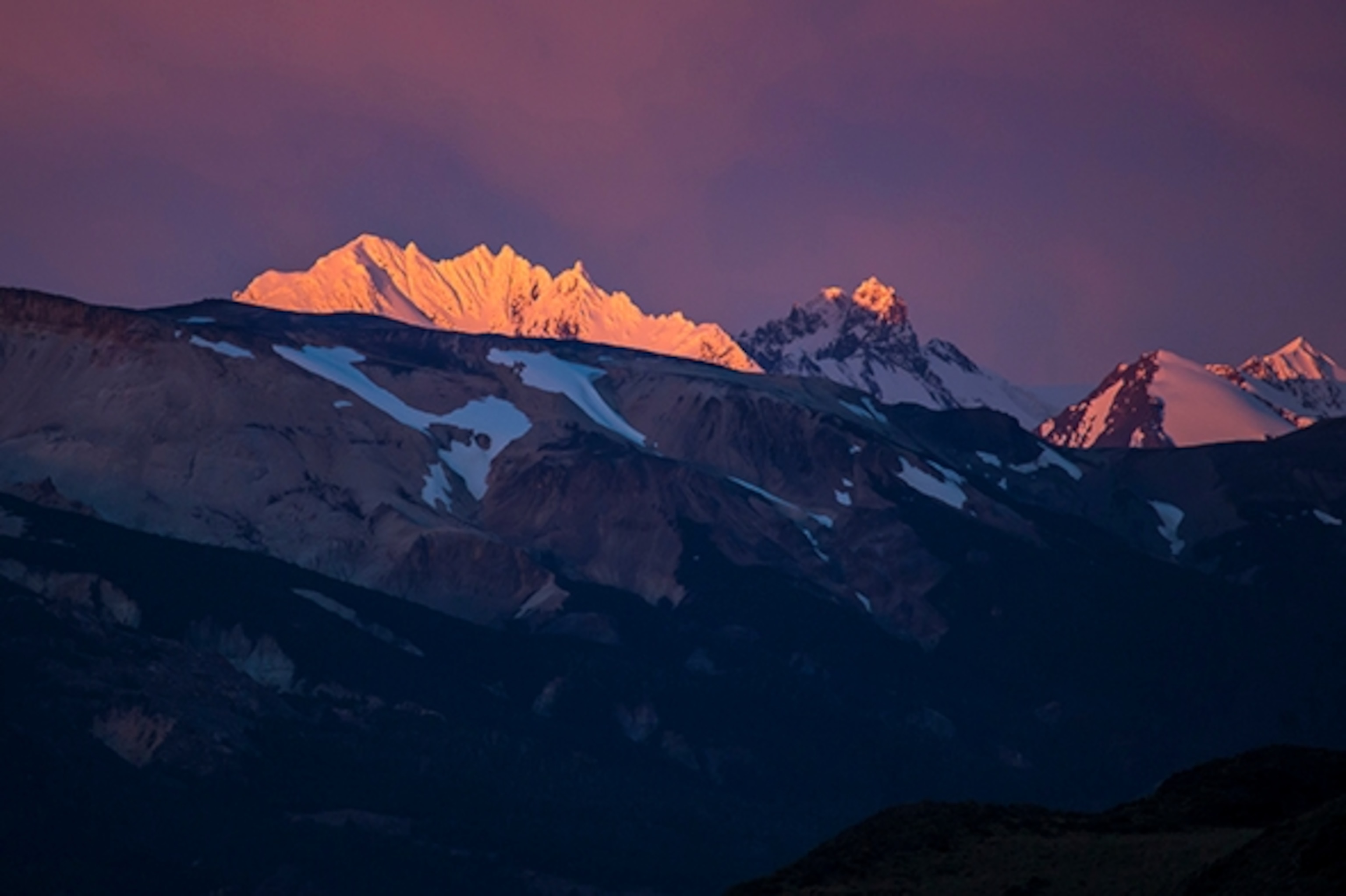 Cerro Kristine puts on a show in the evening alpenglow. Photograph by Ross Donihue