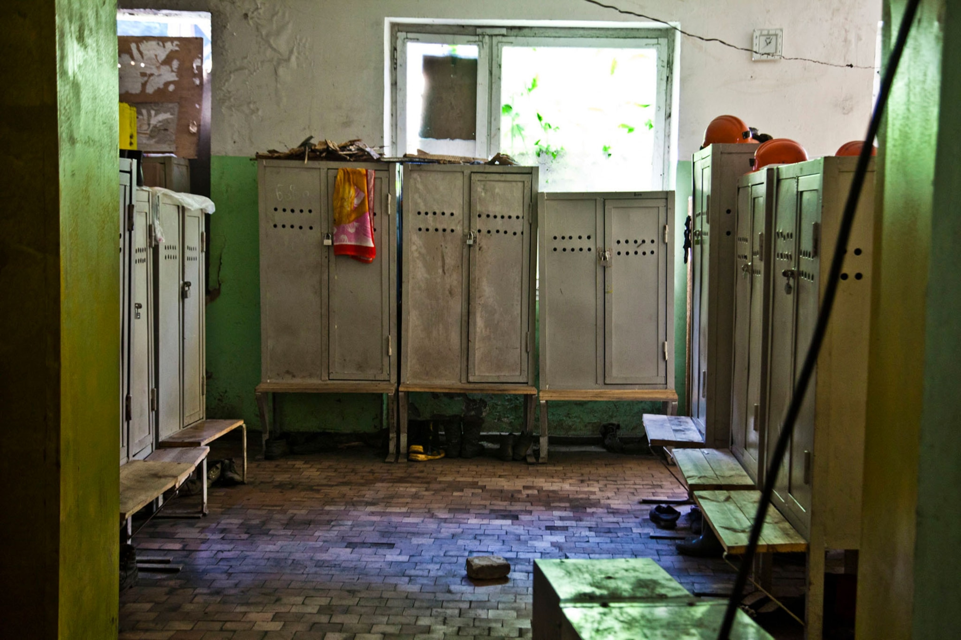 a changing room for miners in Chiatura, Georgia