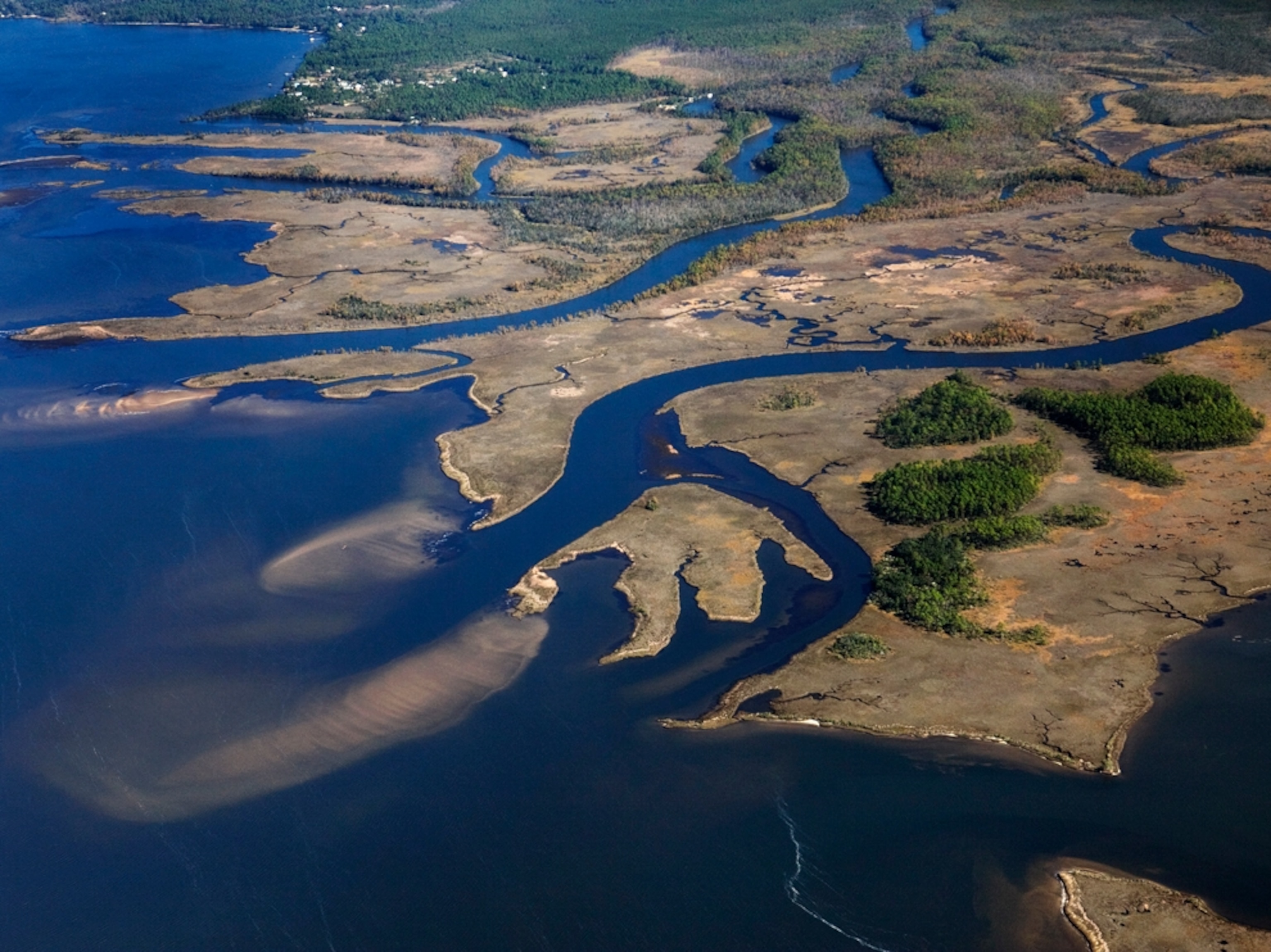 Aerial picture of Yellow River Marsh Aquatic Preserve near Pensacola, Florida