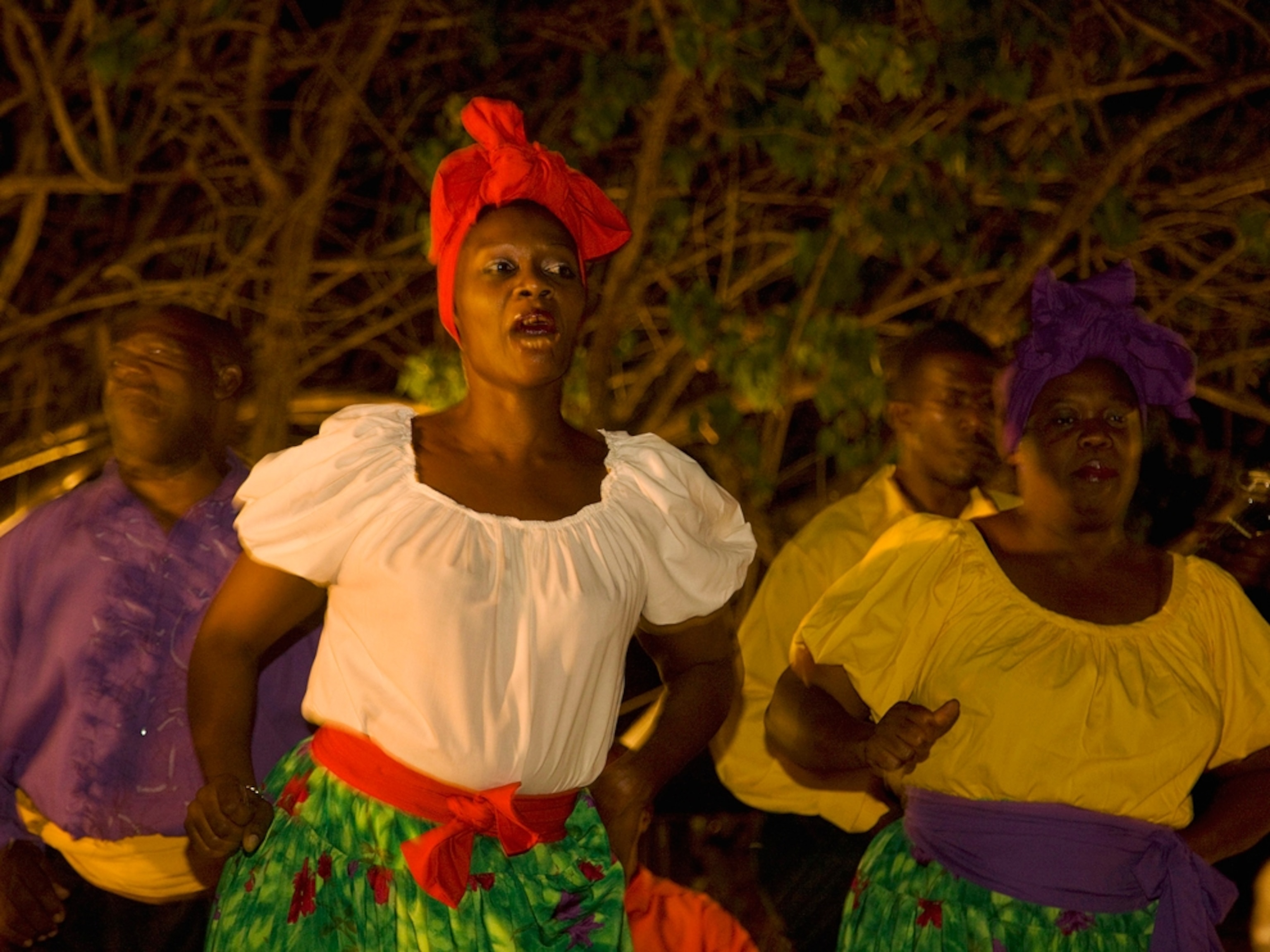 Cultural group performs at the Half Moon Bay Resort, Jamaica