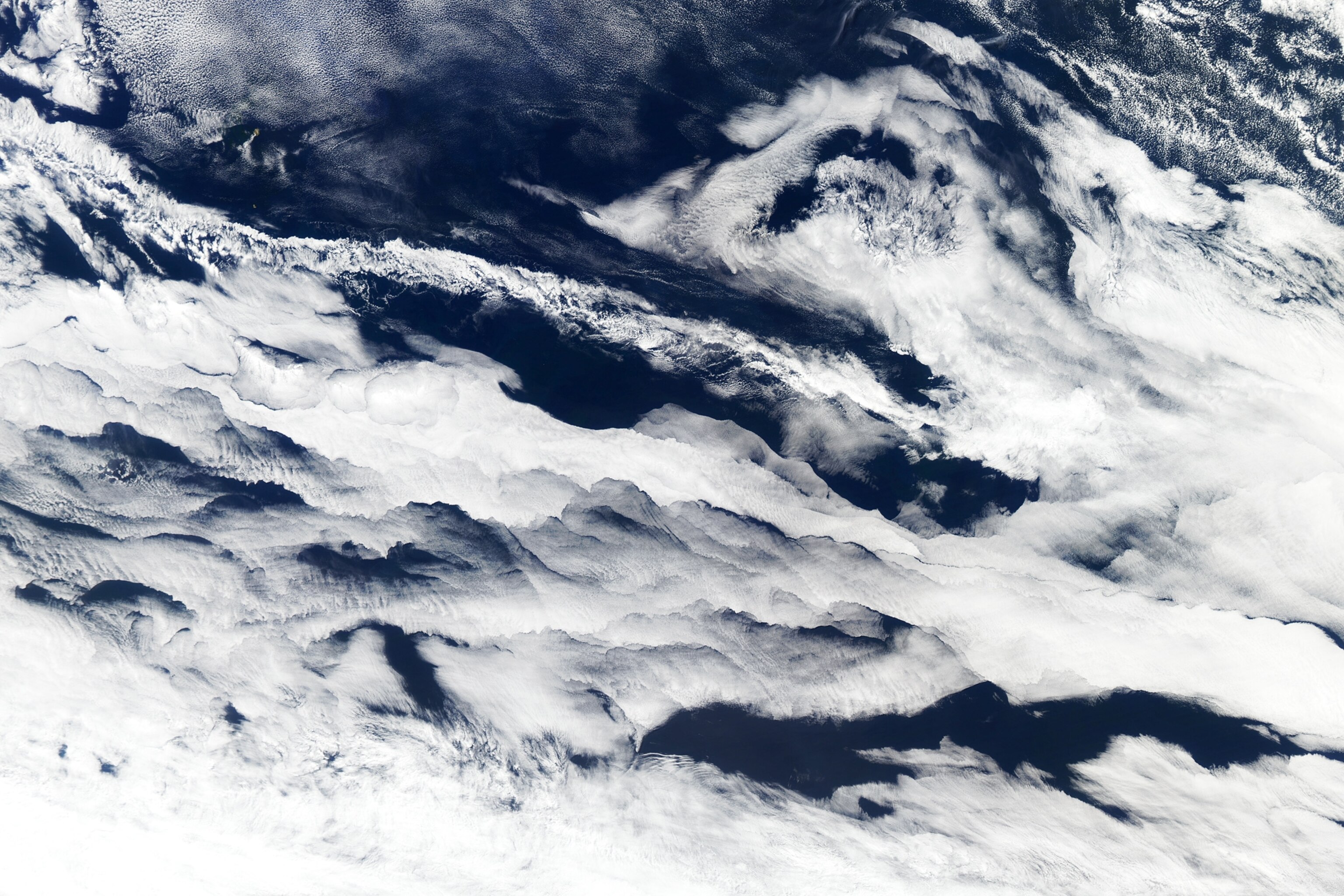 cloud cover over the Indian Ocean taken by NASA's Aqua satellite