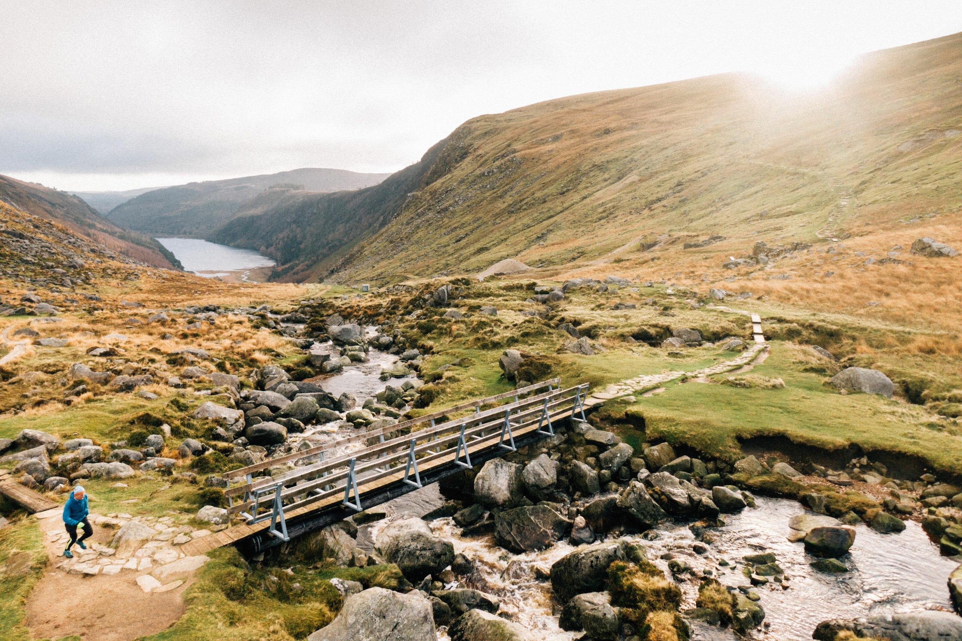A bridge over a stream in Wicklow Mountains National Park.