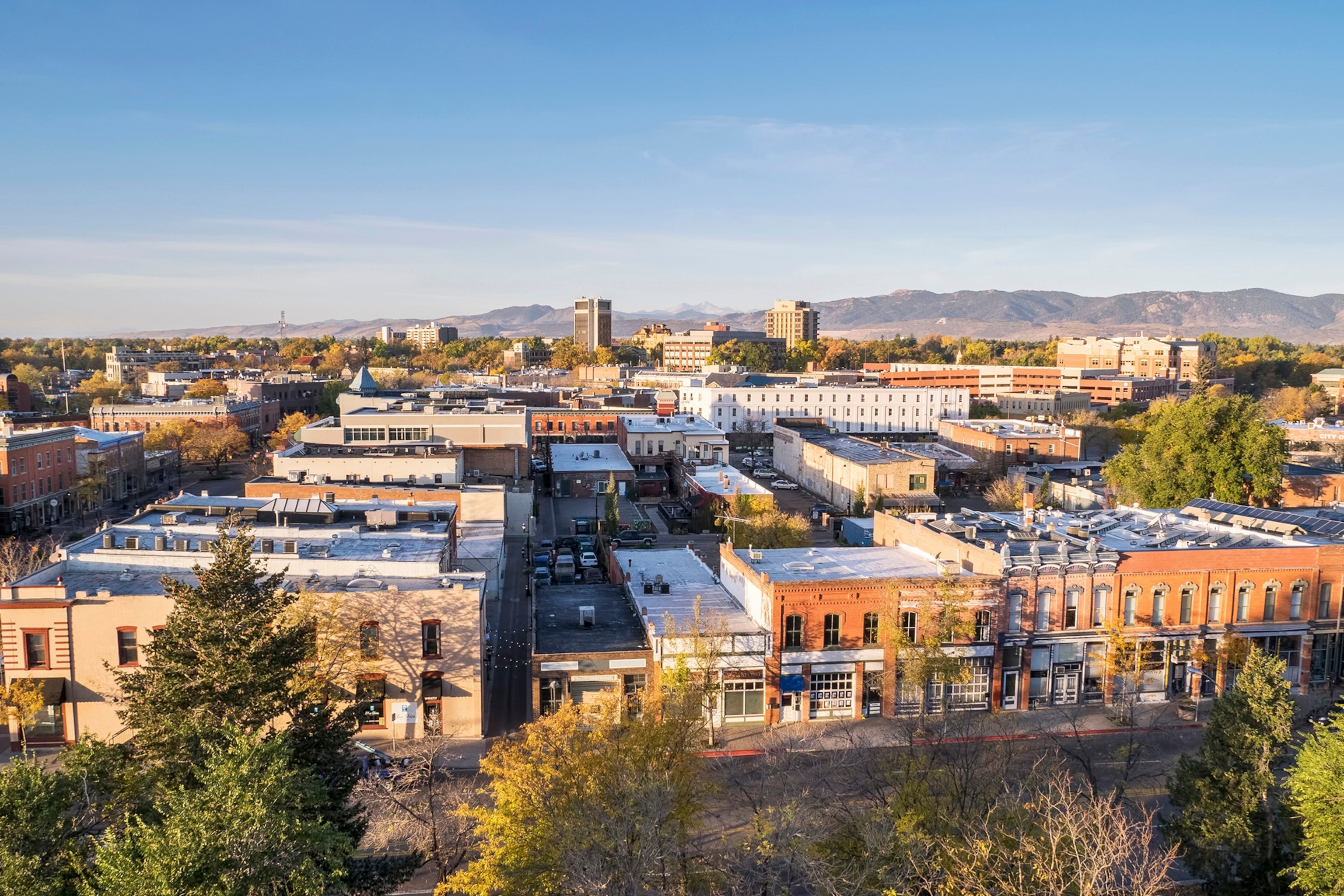 the skyline in Fort Collins, Colorado
