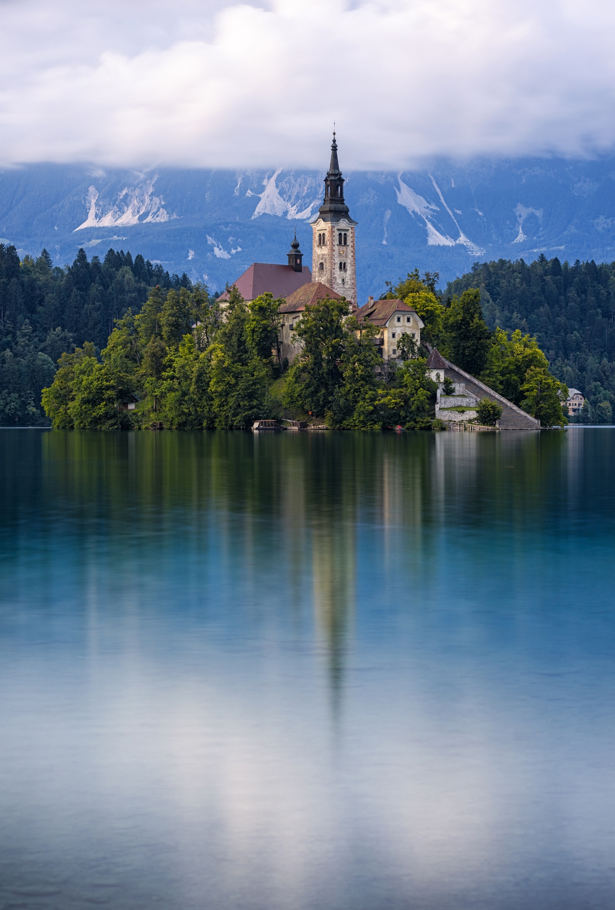 the Church of the Assumption on Lake Bled in Slovenia