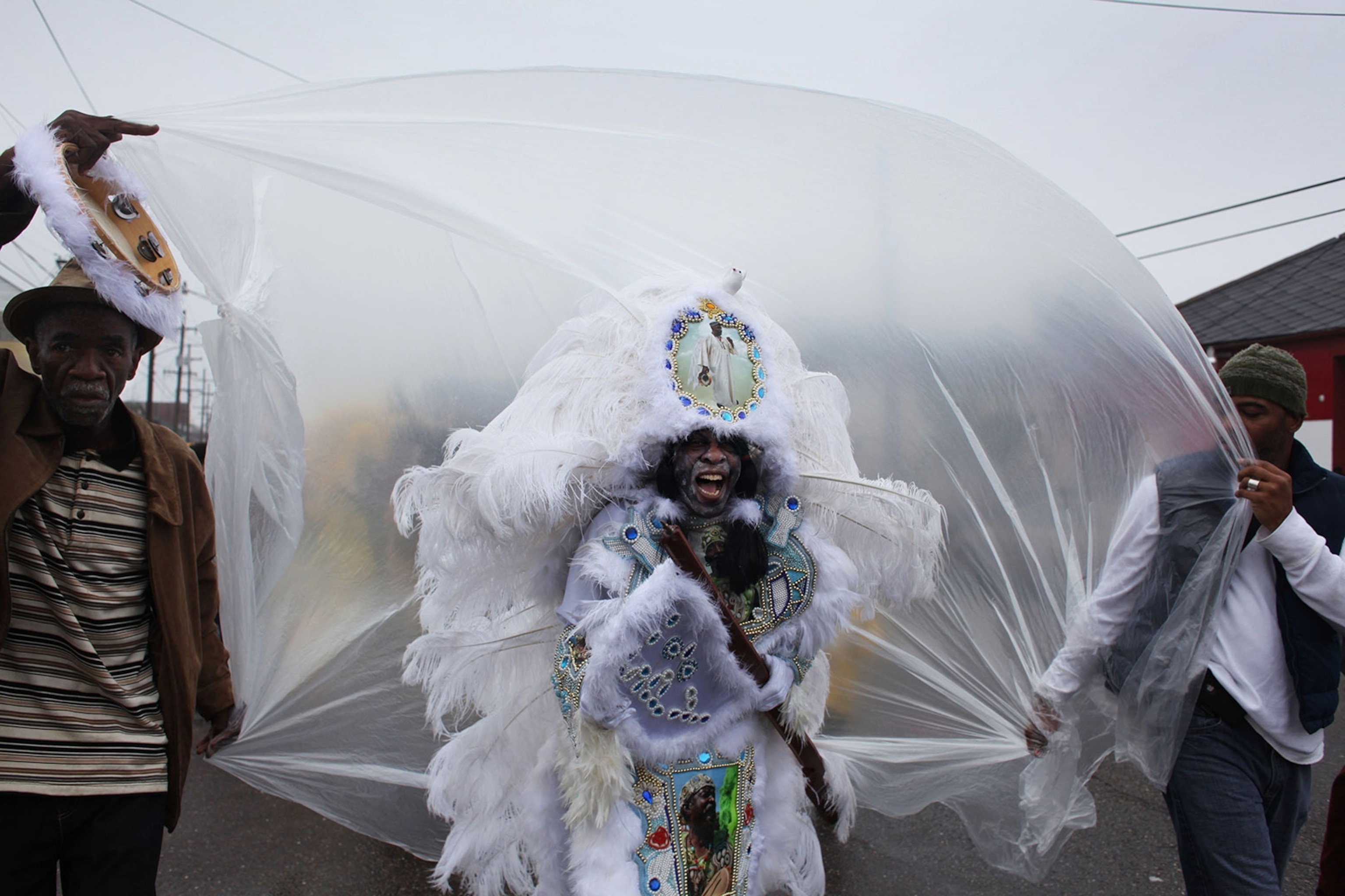 a Mardi Gras Indian chief in New Orleans