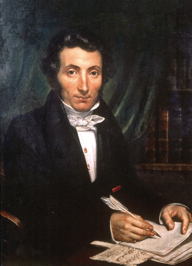 Ren&eacute;-Auguste Cailli&eacute; is pictured in a 19th-century portrat by Louise Am&eacute;lie Legrand de Saint-Aubin.