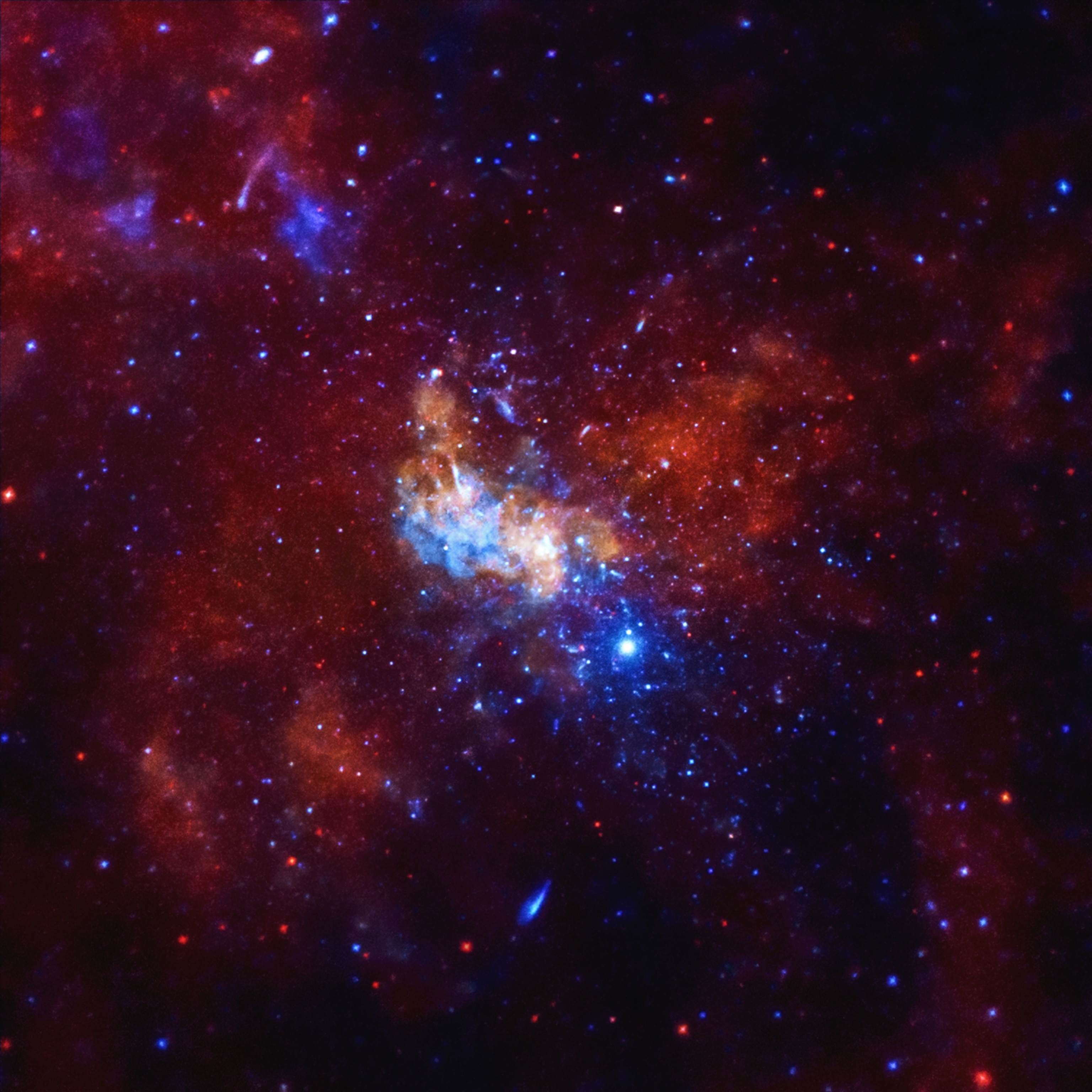 The supermassive black hole at the center of the Milky Way may be producing tiny particles, called neutrinos, that have virtually no mass and carry no electric charge.