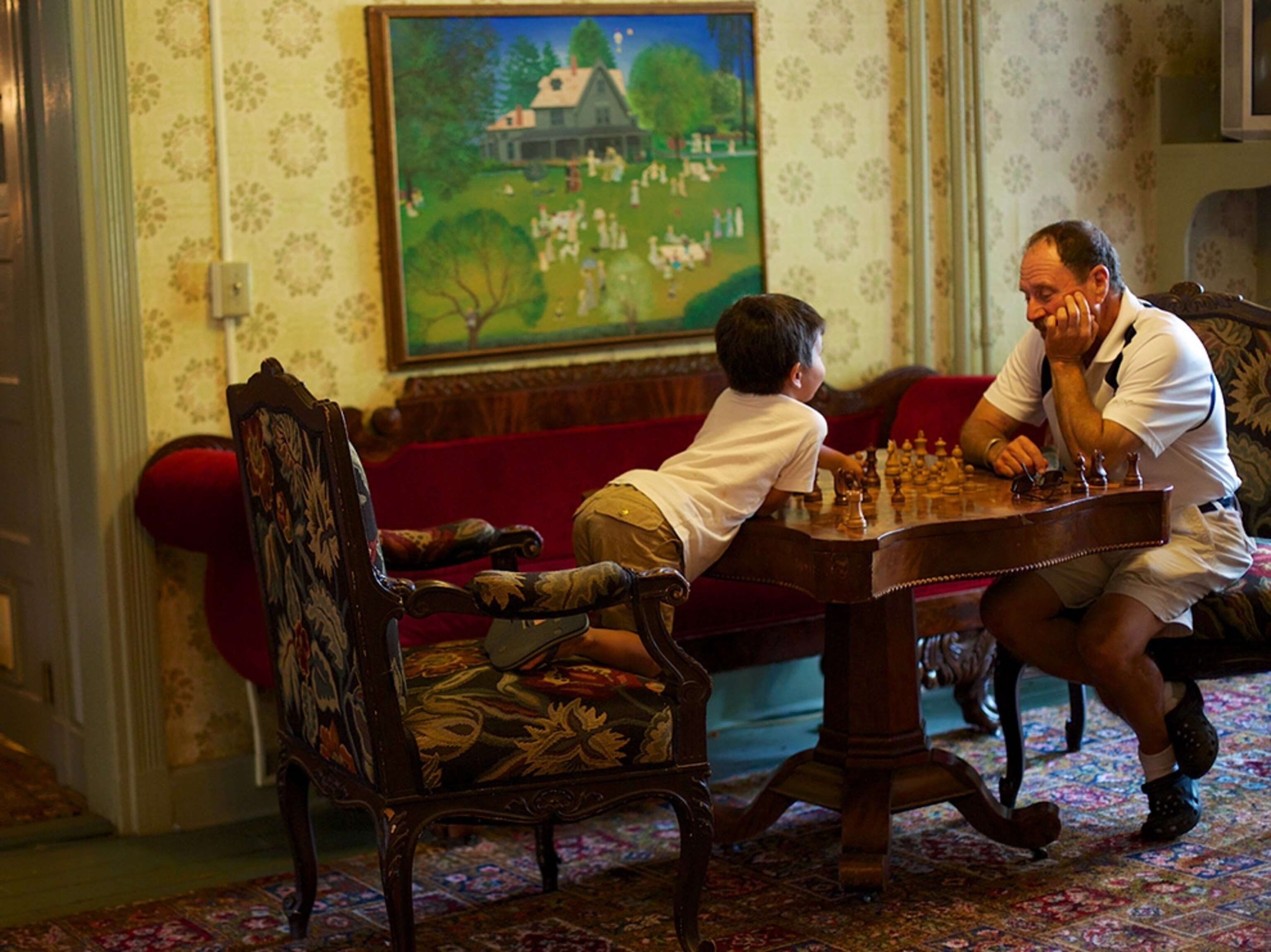 people playing chess at an inn in Stockbridge, Massachusetts