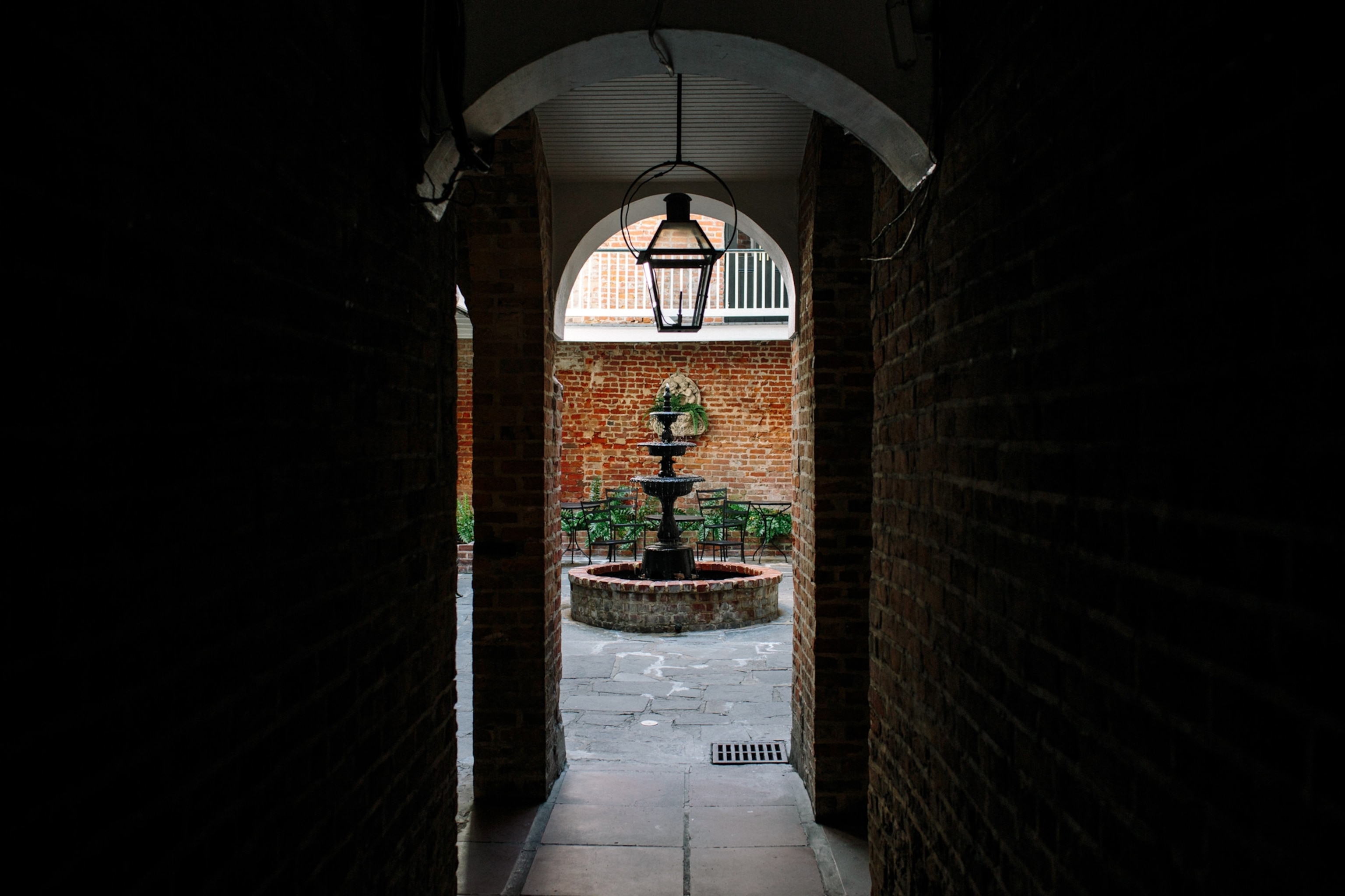 A private courtyard in the French Quarter District.