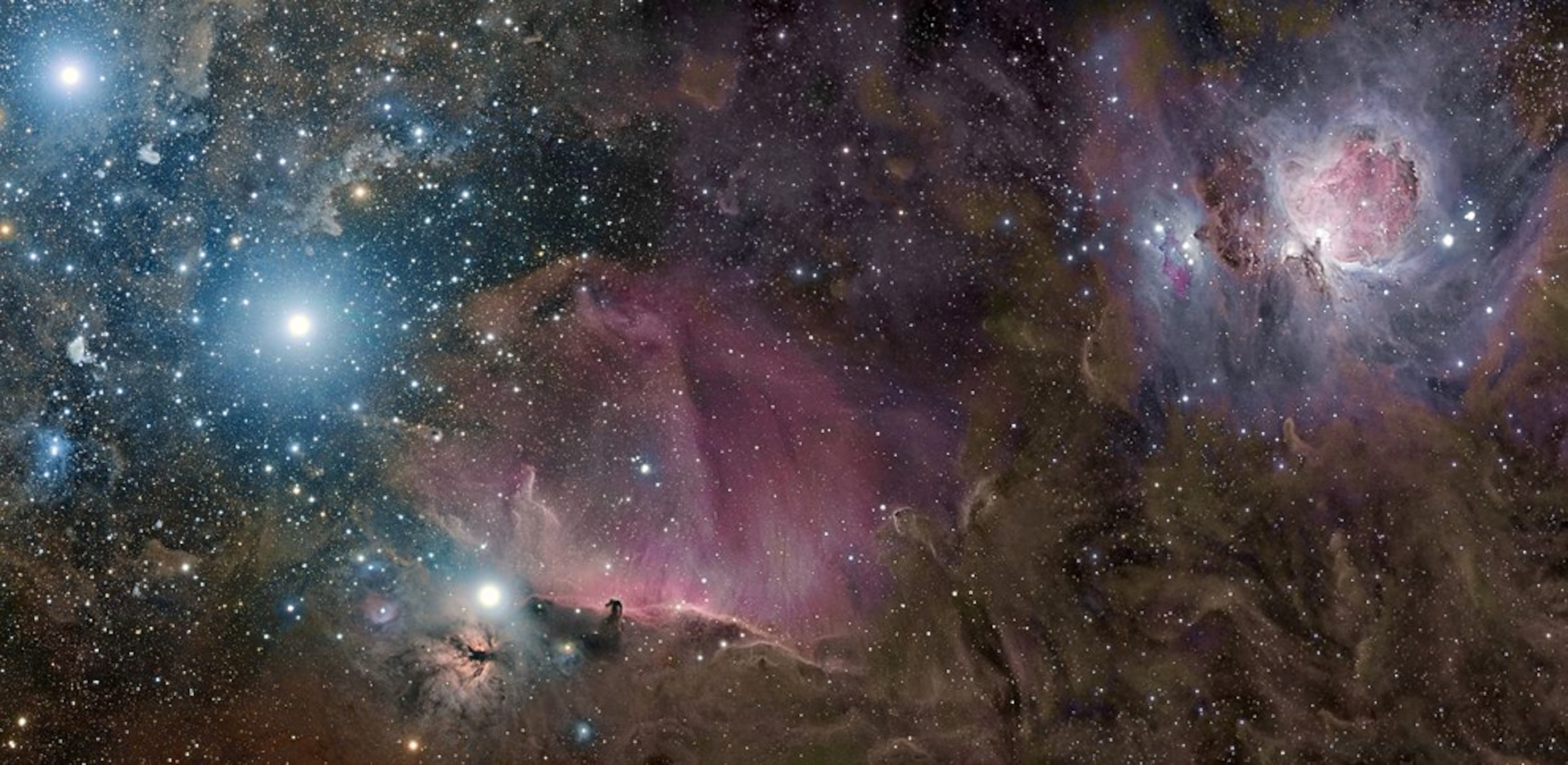 Orion's belt and surrounding nebulae--a winner in the Astronomy Photographer of the Year space-pictures competition