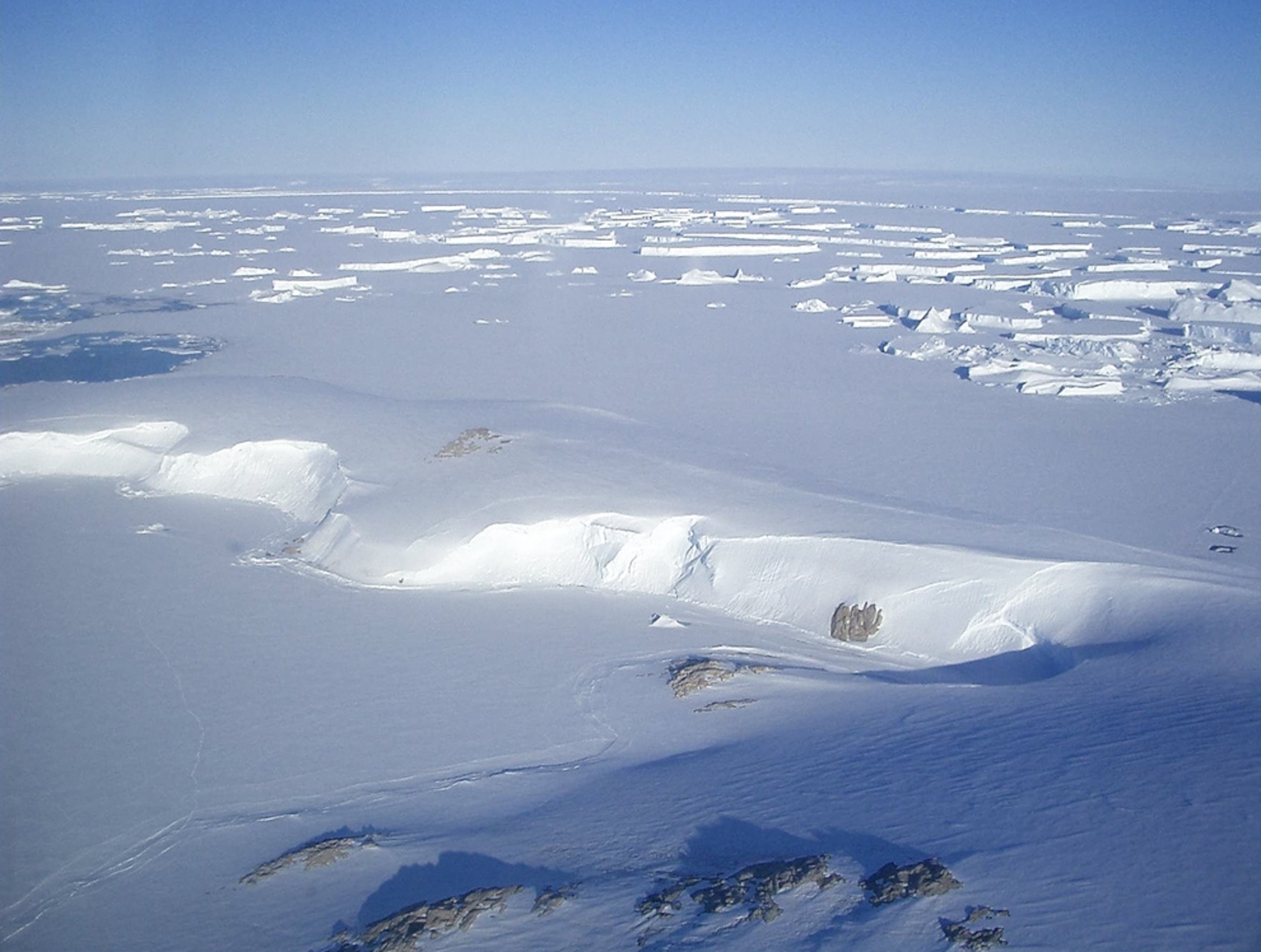 Exposed rock in Antarctica.