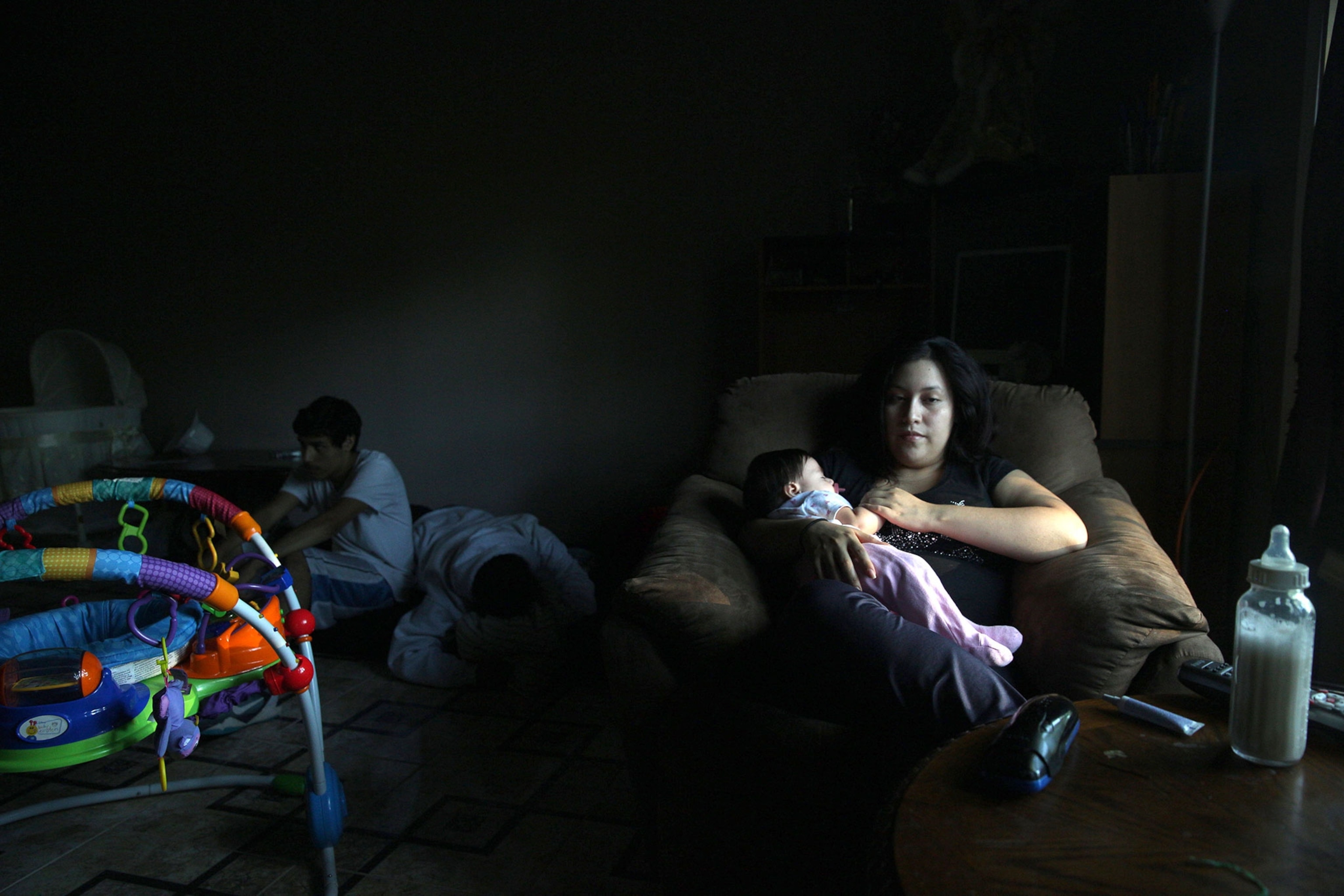 a young mother with her baby in Texas