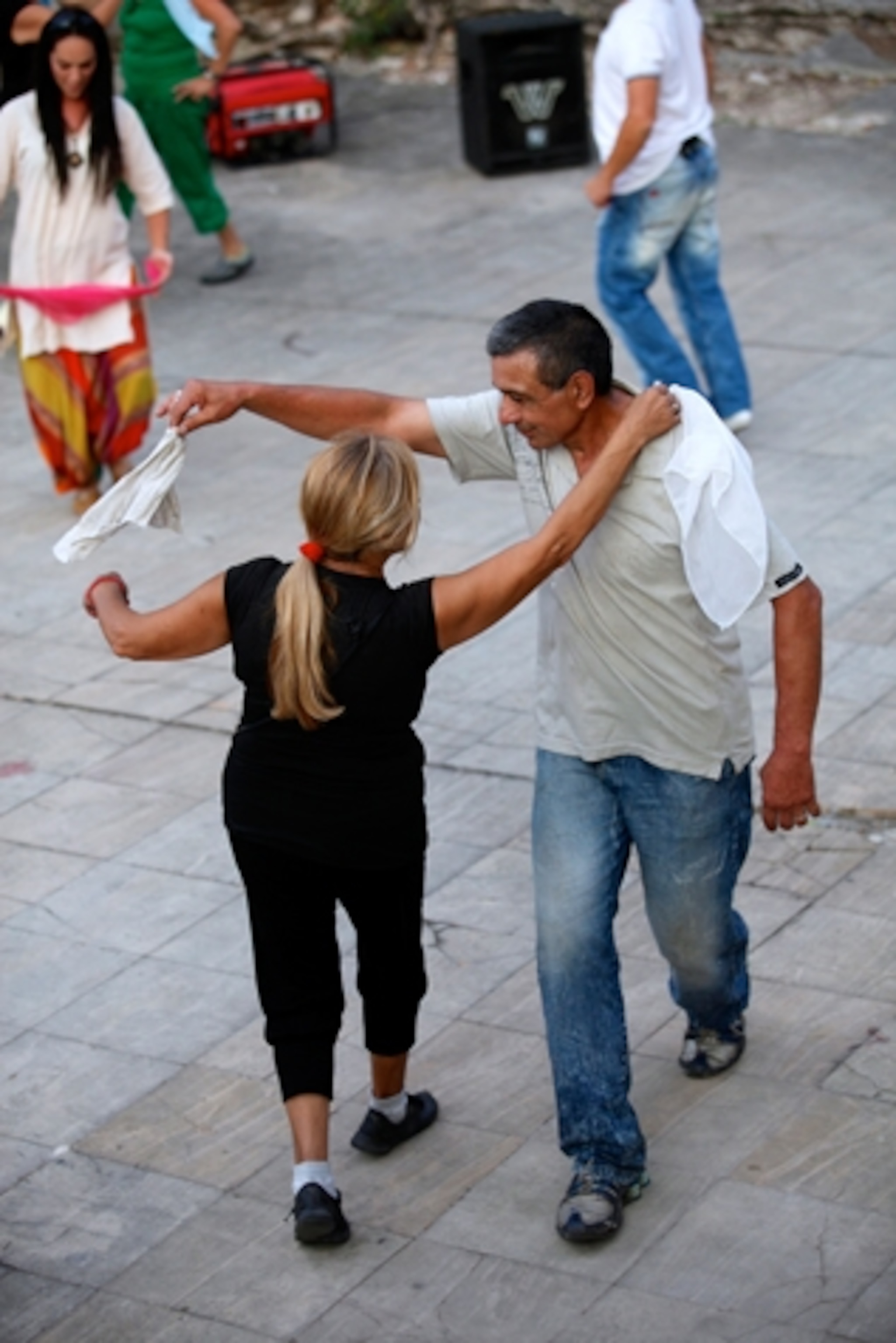 A couple dancing at the Feria de Mataderos. (Photograph by Jill Schneider)