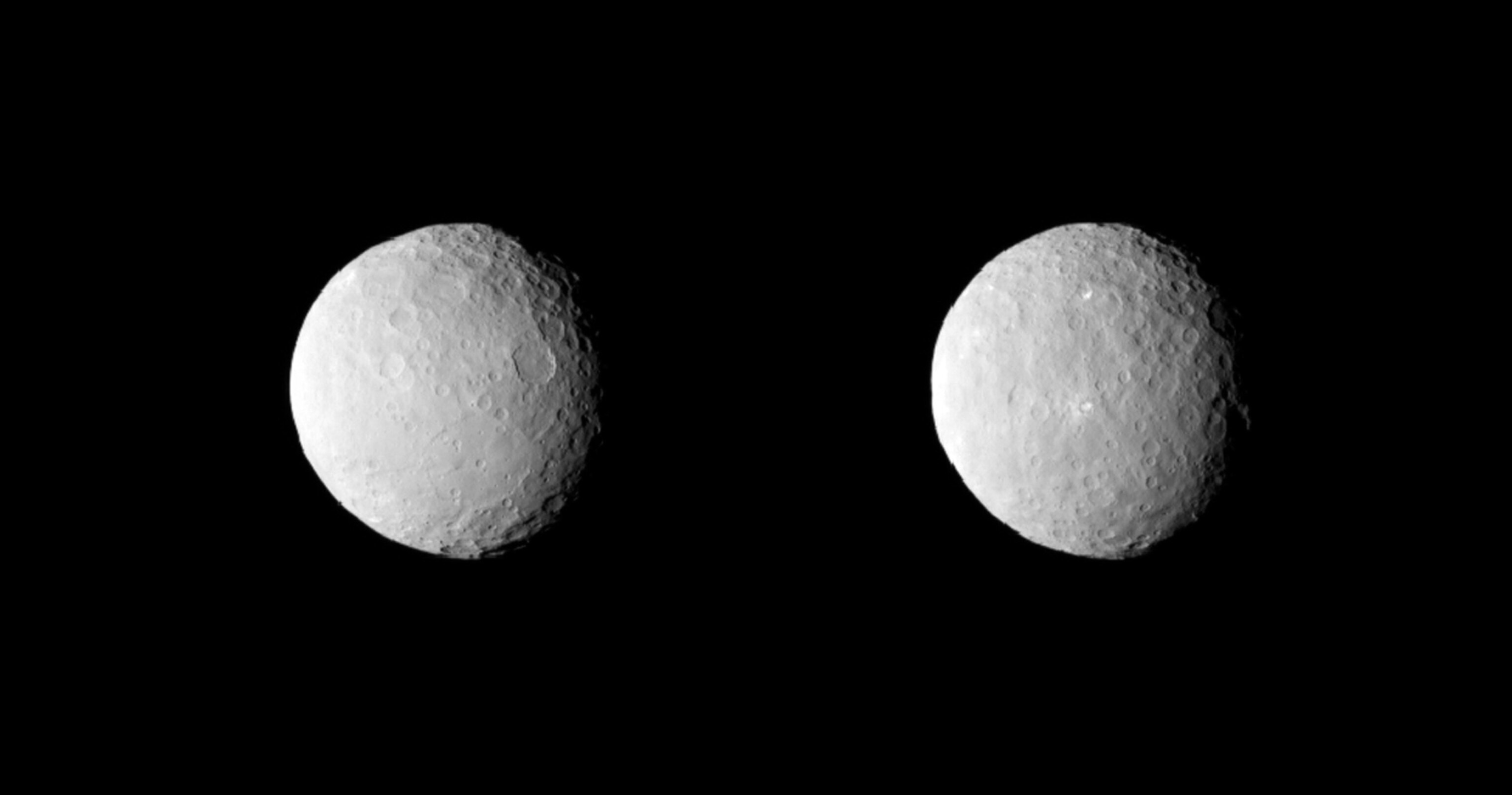 2 views of dwarf planet Ceres
