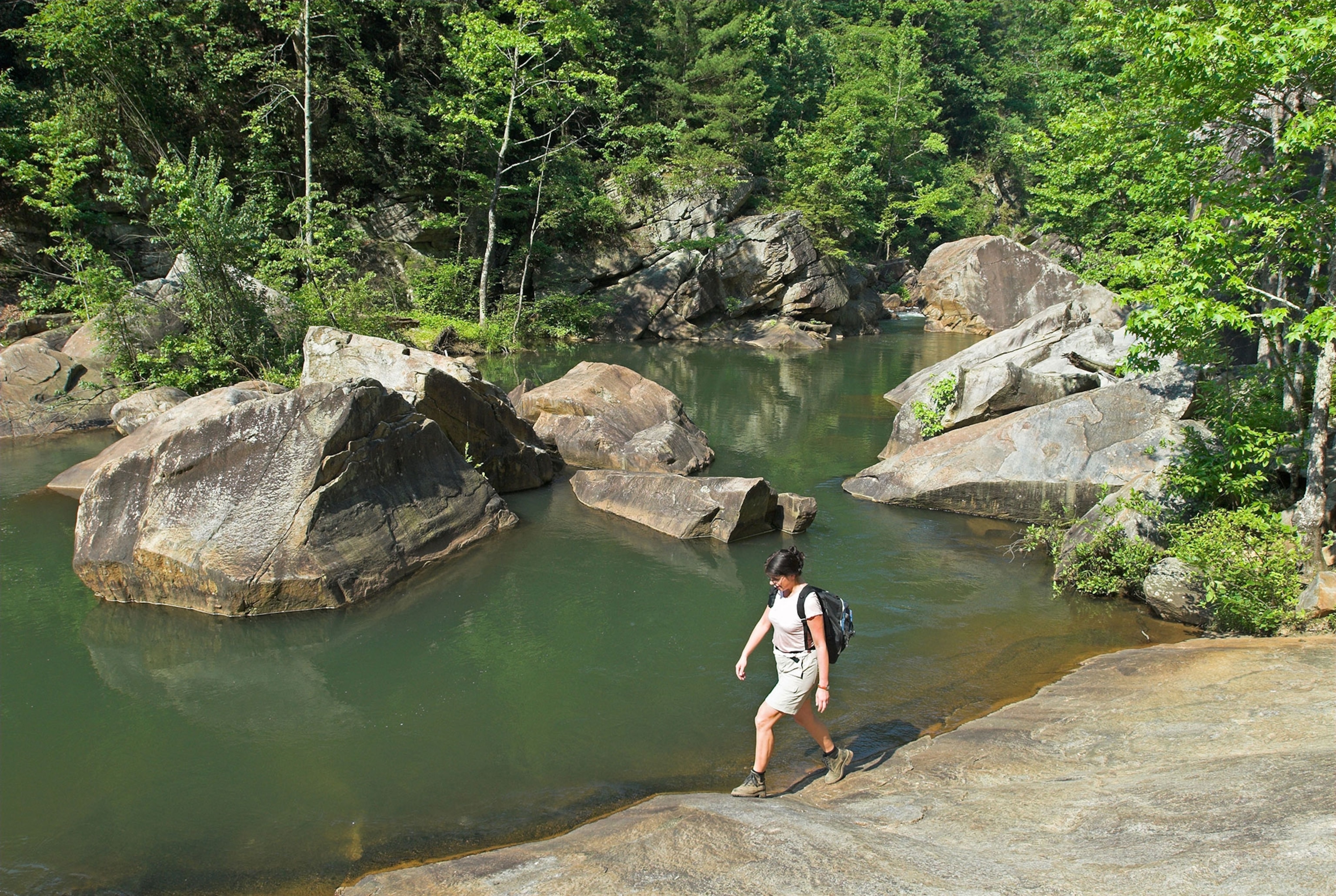 a hiker in Tallulah Gorge State Park, Georgia