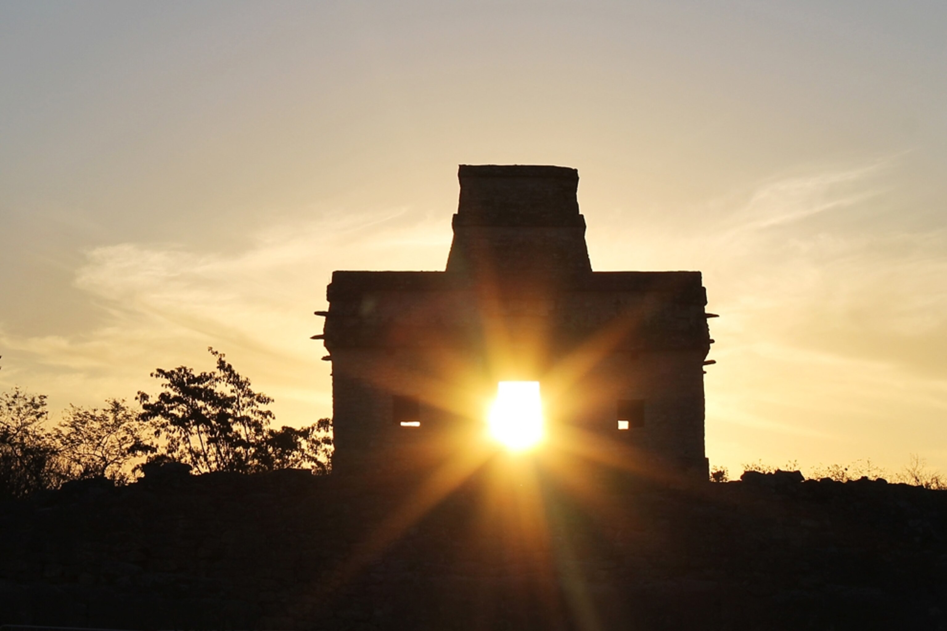 Dzibilchaltun, Merida, Yucatan, at sunrise