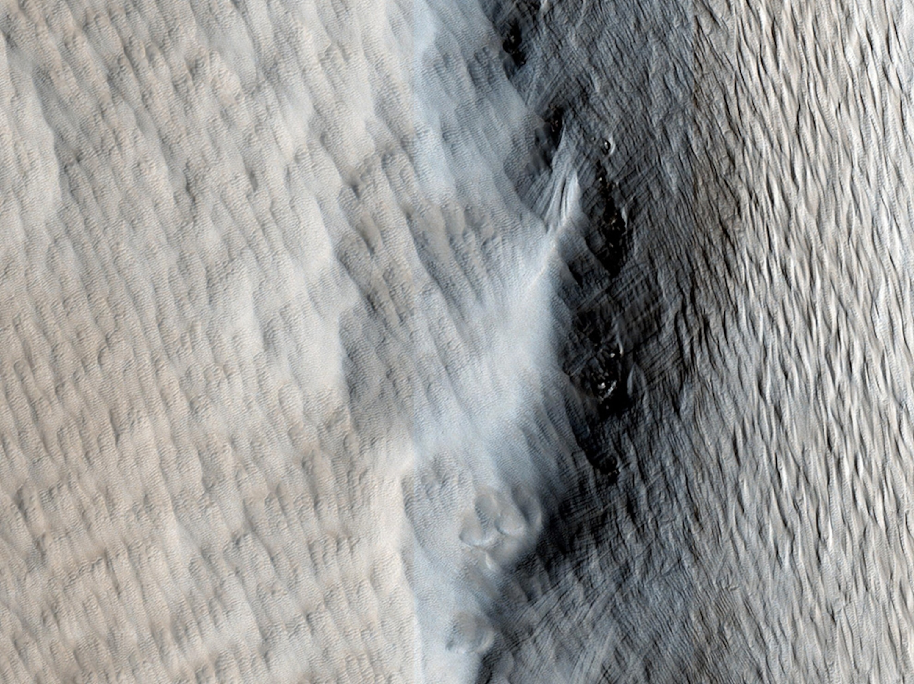 Best Space Photos 270 - Picture of a dust-covered lava canyon on Mars