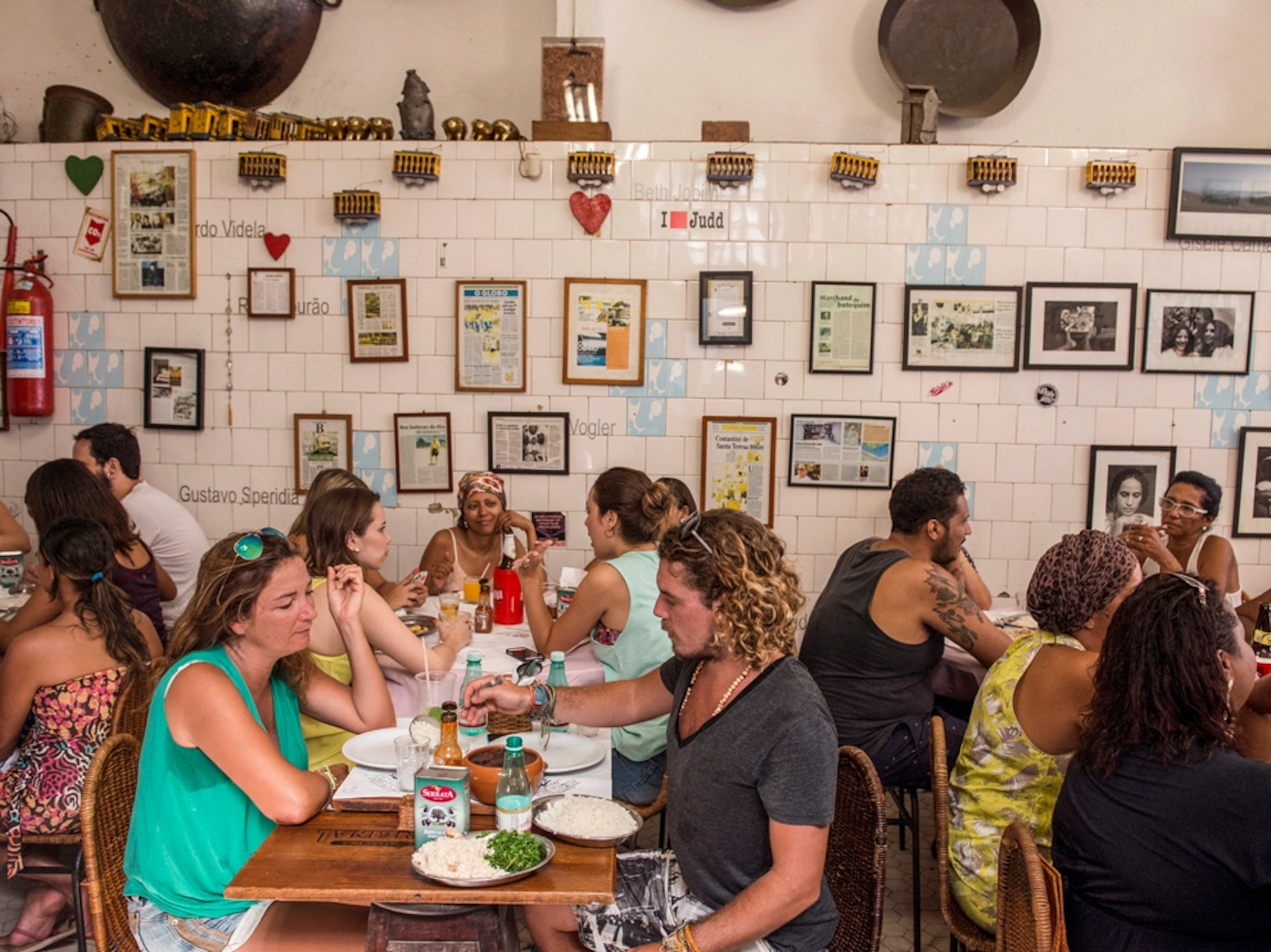 crowded bar in Rio de Janeiro, Brazil
