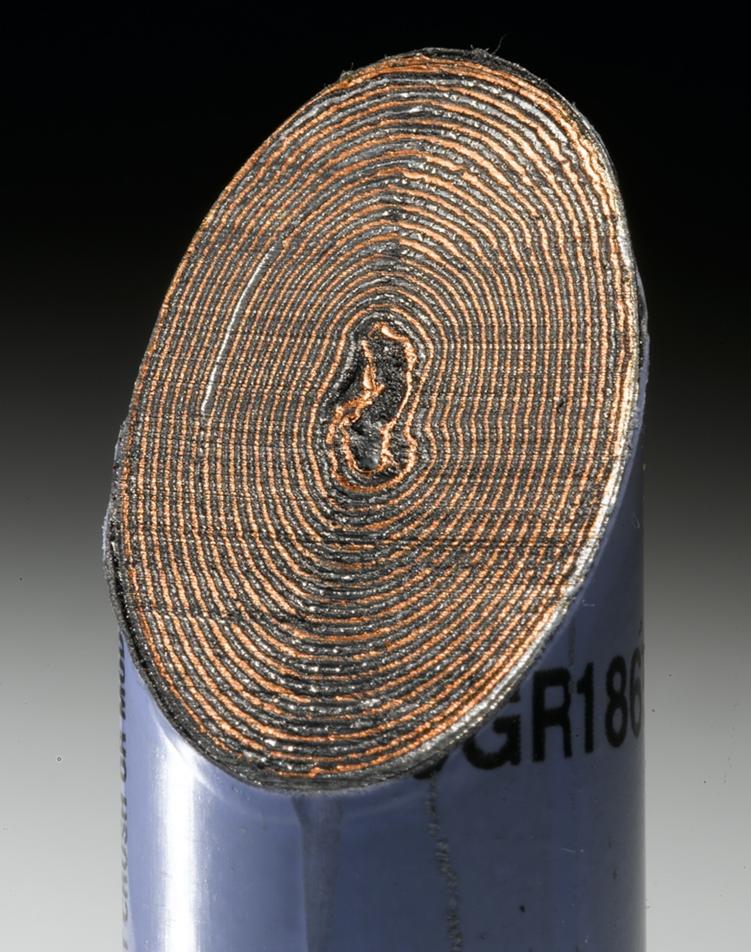 The inside of a lithium battery