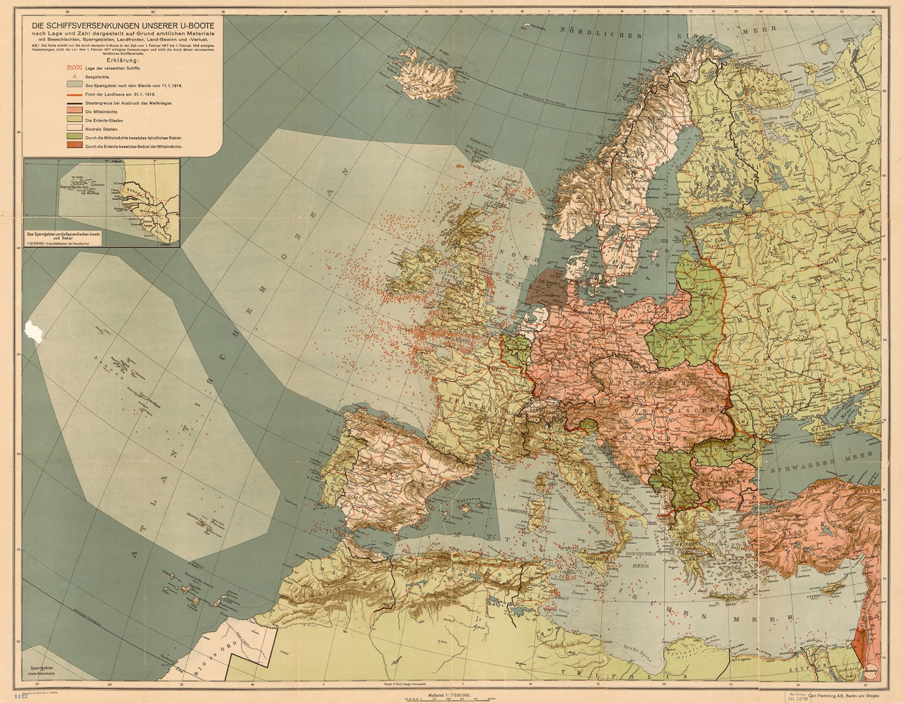 large ww1 map