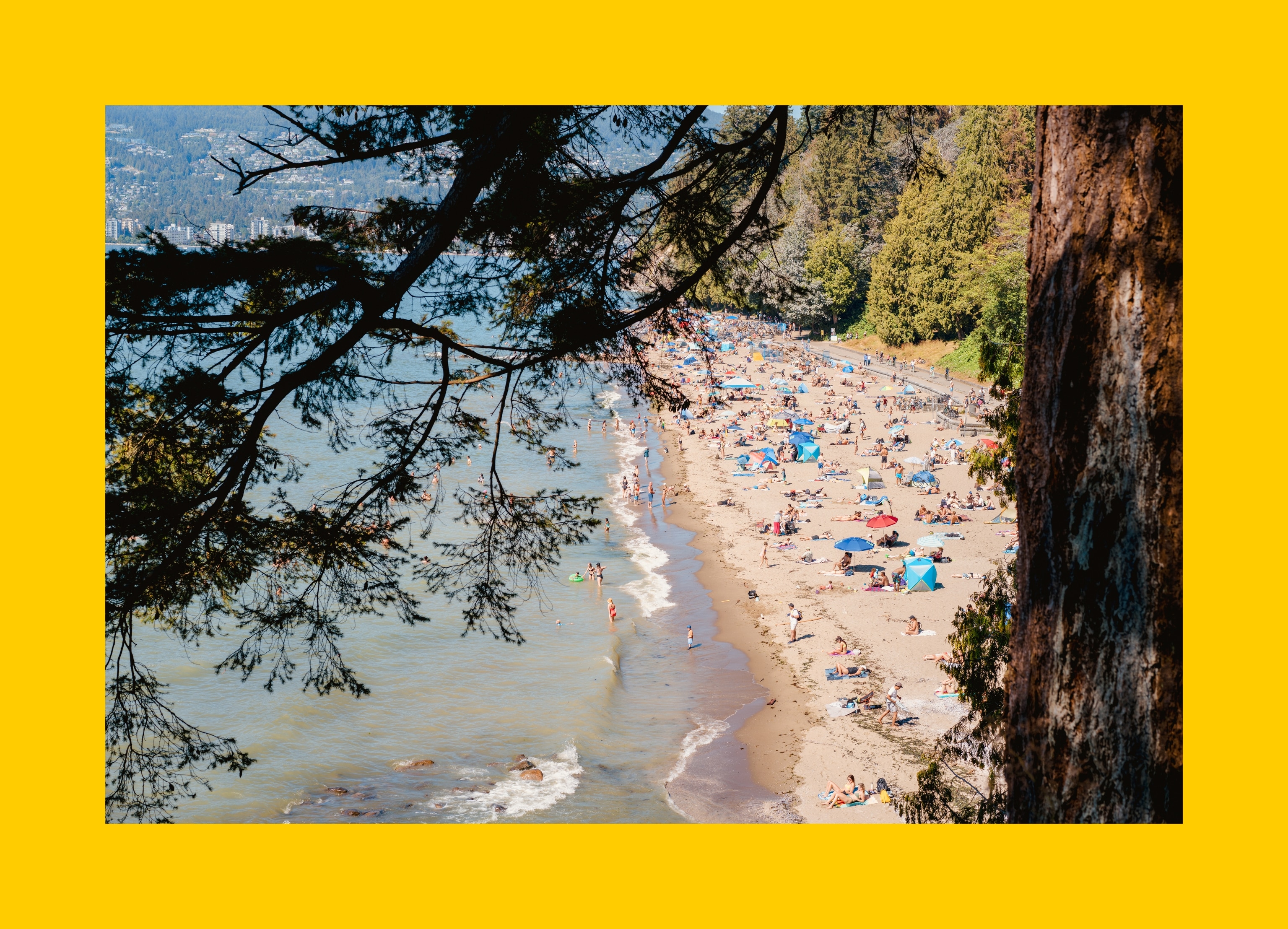 A photograph looking down at the Third Beach at Furguson Point.