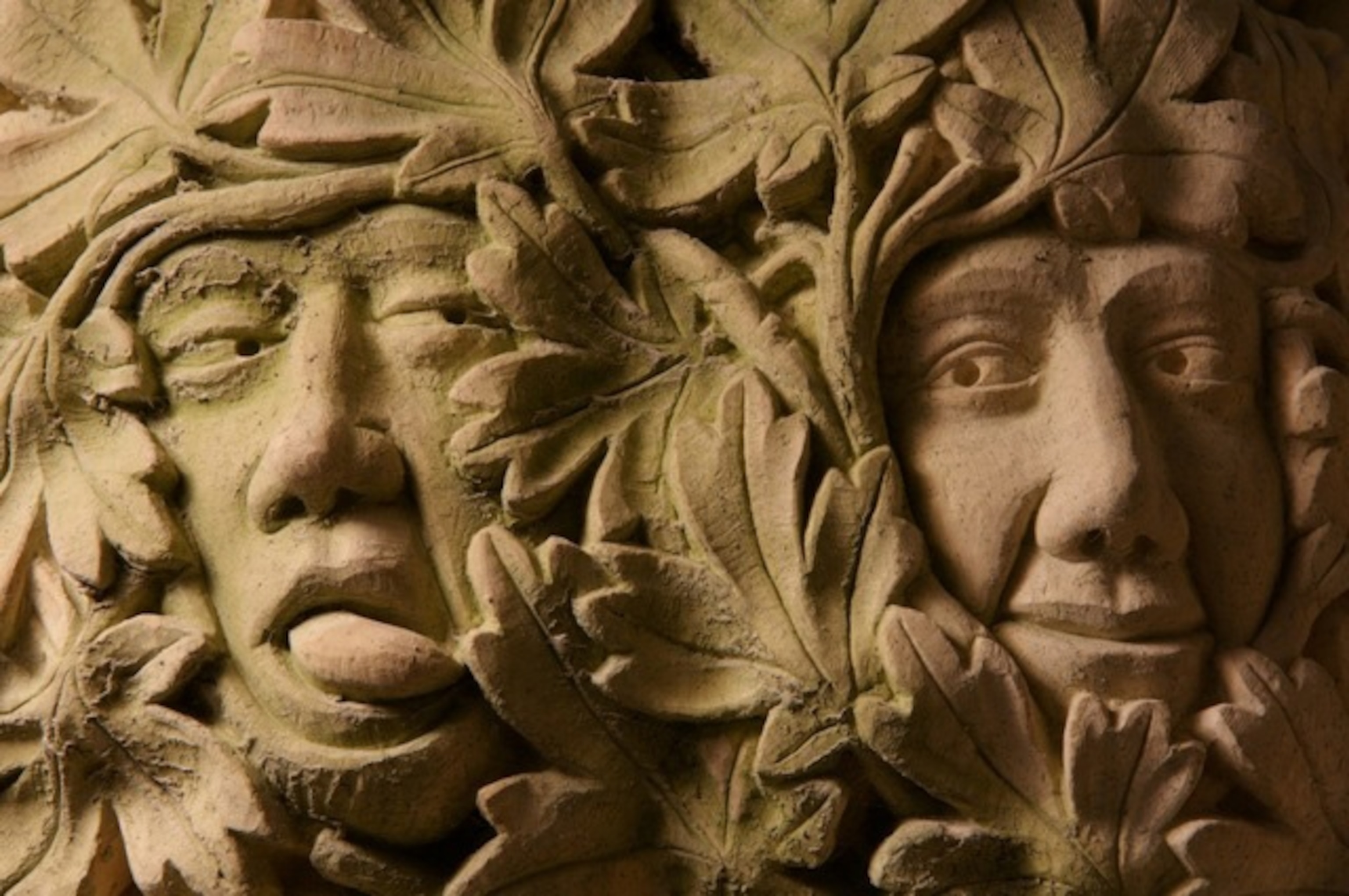 Faces carved in stone