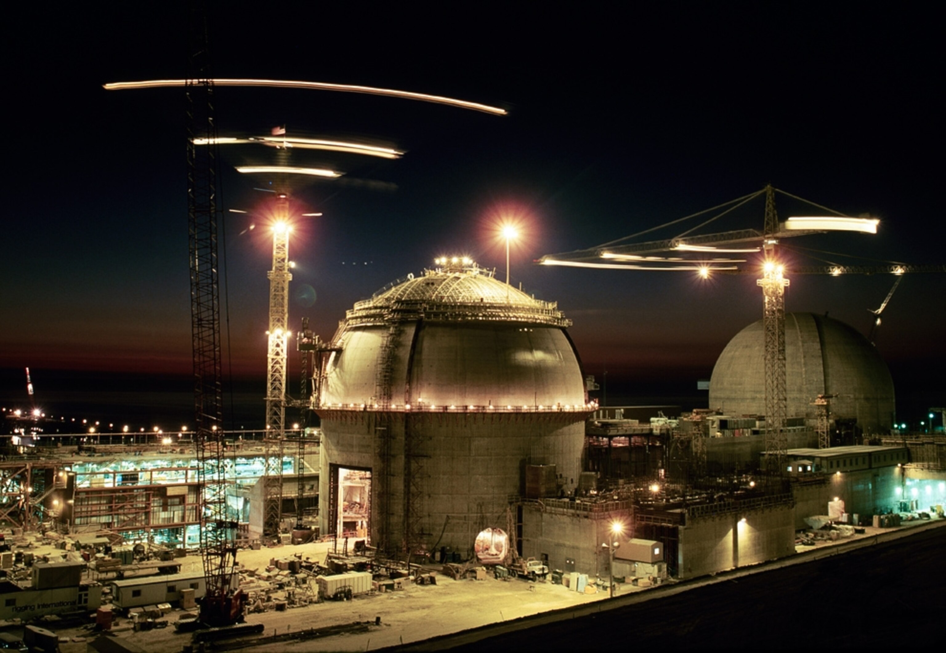 The bulbous chambers of the San Onofre nuclear power plant in California