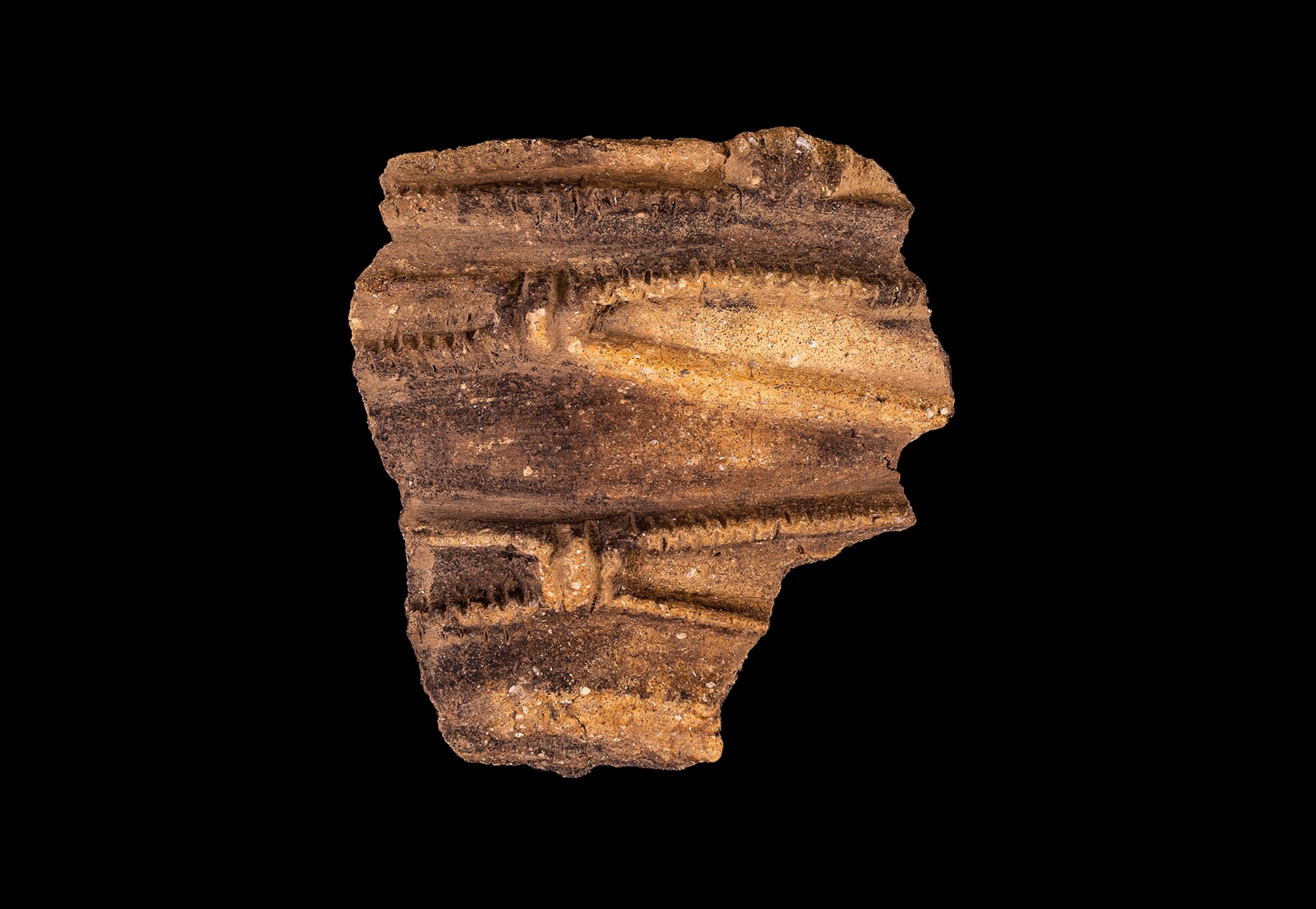 Neolithic Woodlands Pottery Found in Bulford, Wiltshire. A great example of the 'Woodlands' sub-style. It was made when construction work began at Stonehenge and may have been used up to 5,000 years ago.