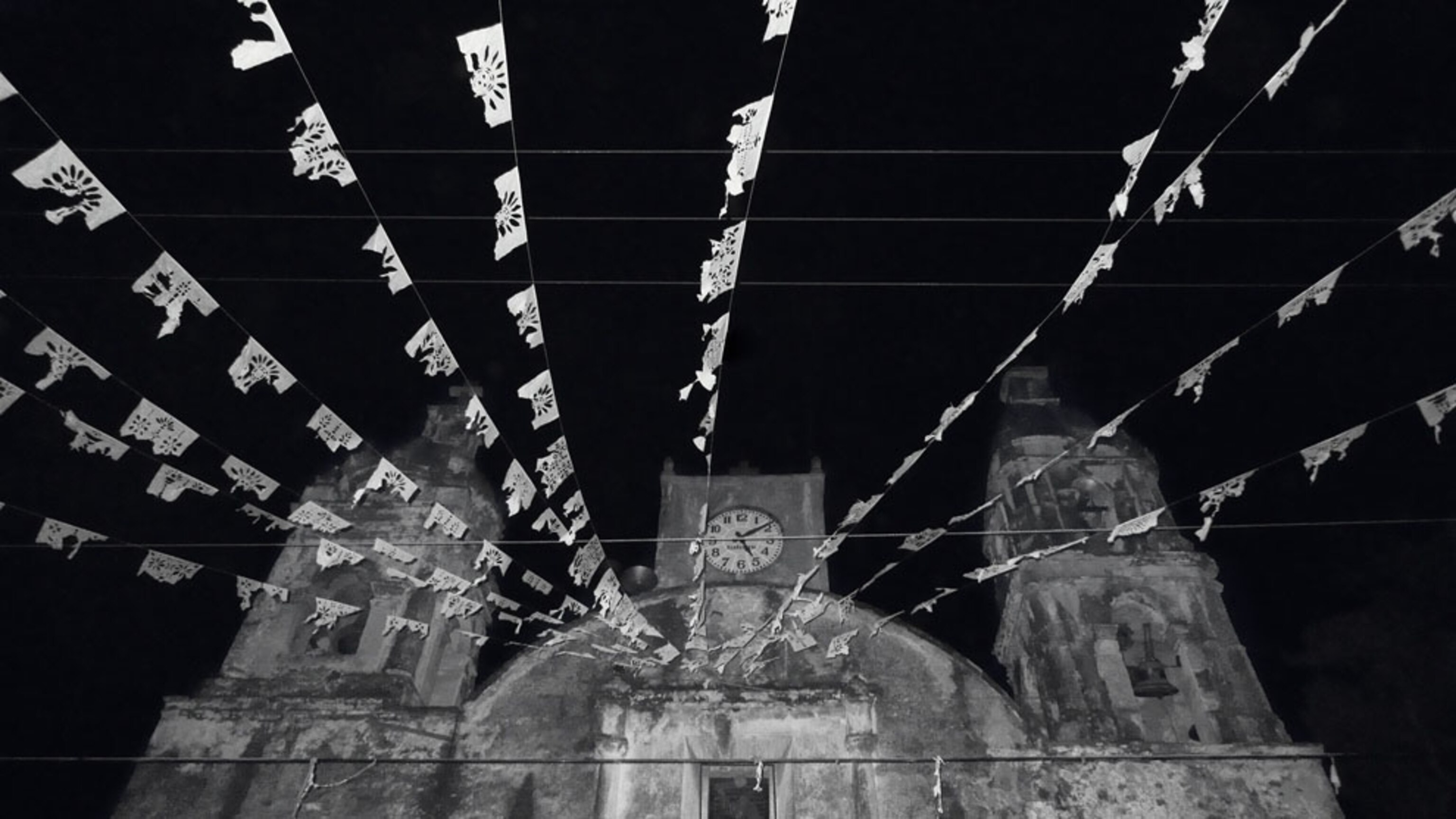 Ribbons on a chapel in Tepoztlan, Mexico
