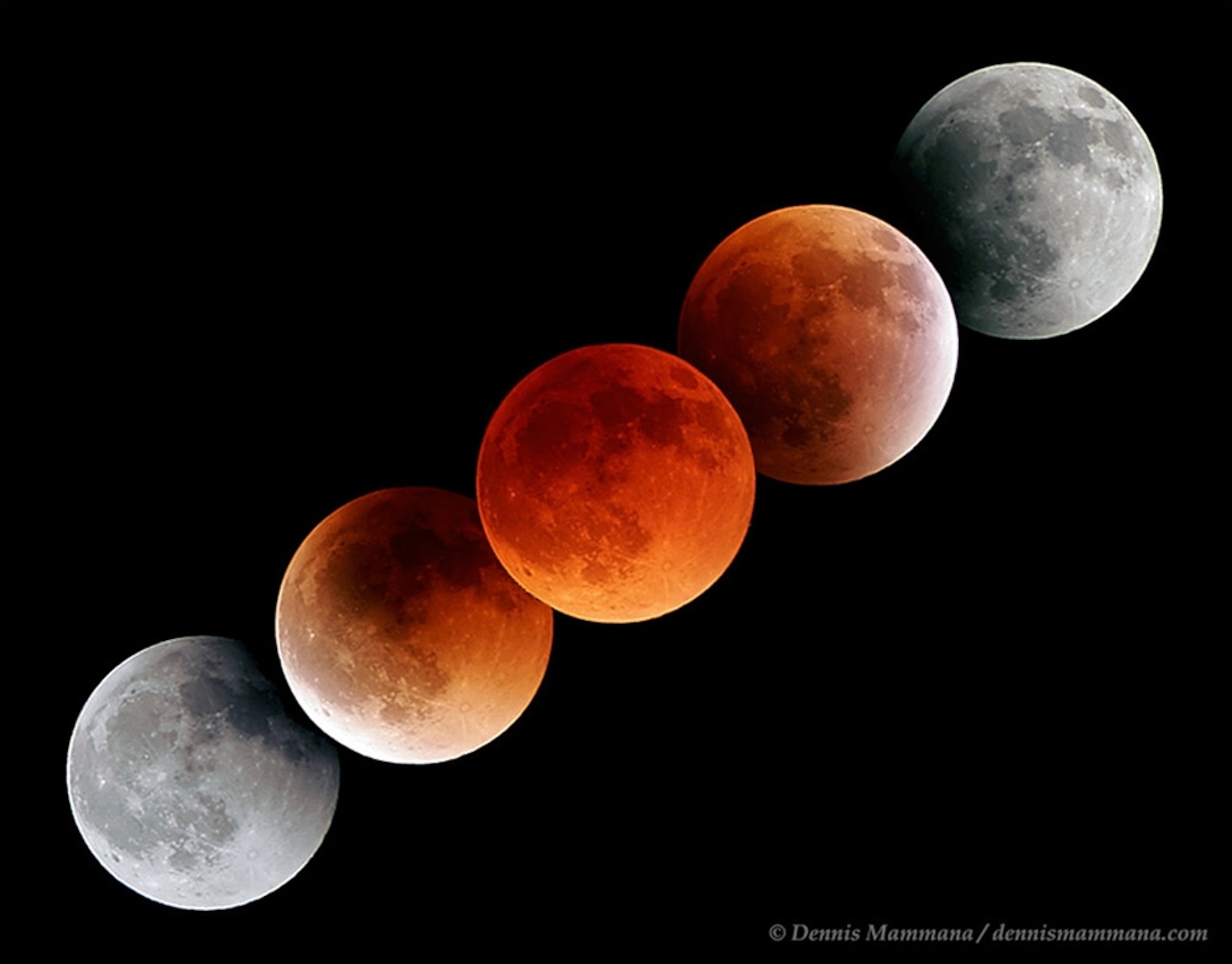 Lunar eclipse picture: a series of moon eclipse pictures