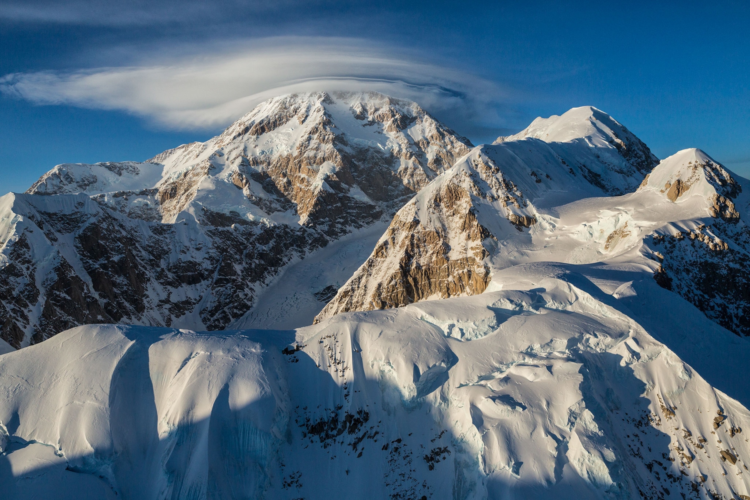 Picyture of Sunset flight around the West Side of Denali and the Kichatna Spires.