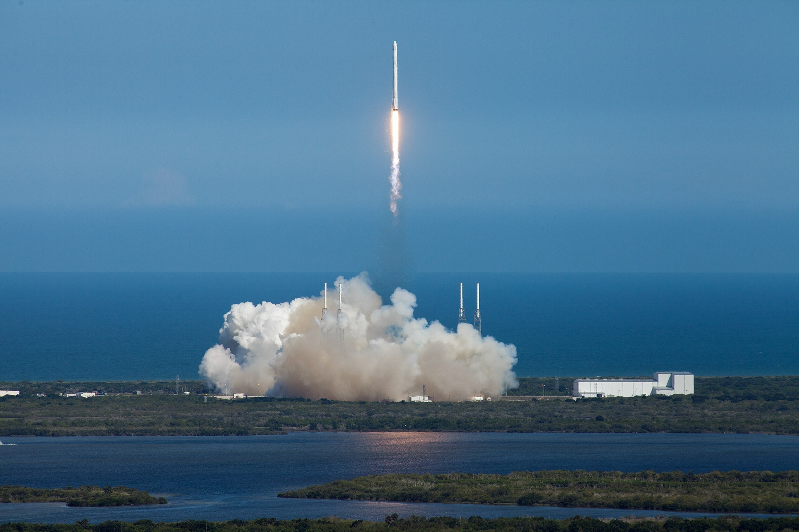 SpaceX Falcon 9 rocket lifting off from Cape Canaveral Air Force Station