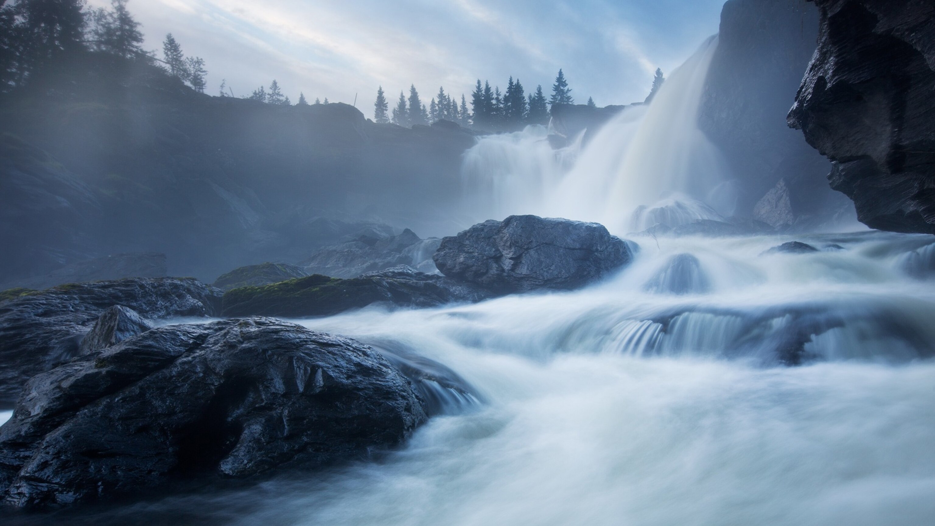 Ristafallet waterfall in Are Sweden