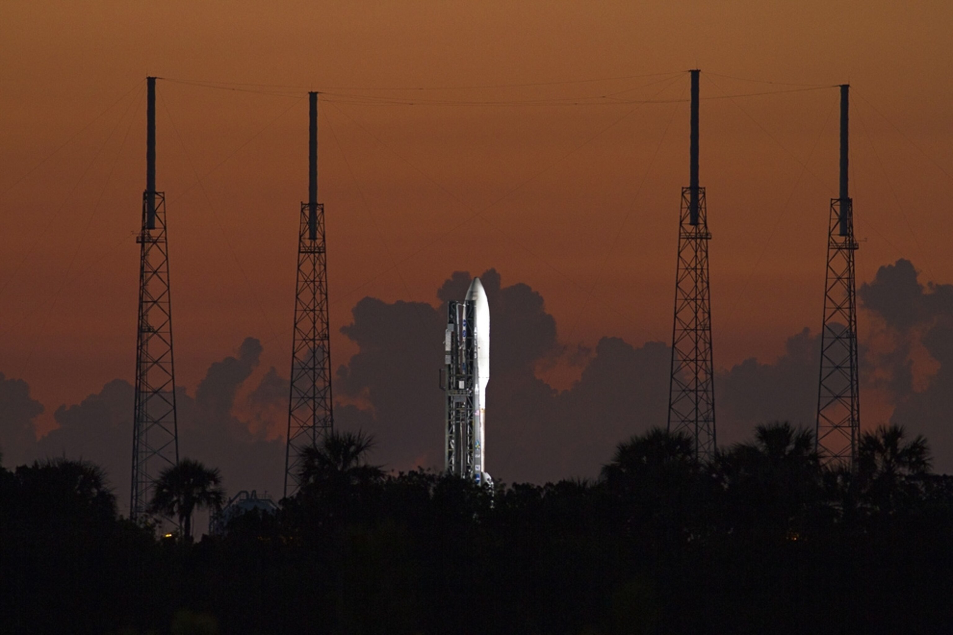 a rocket carrying the Juno spacecraft about to launch for Jupiter