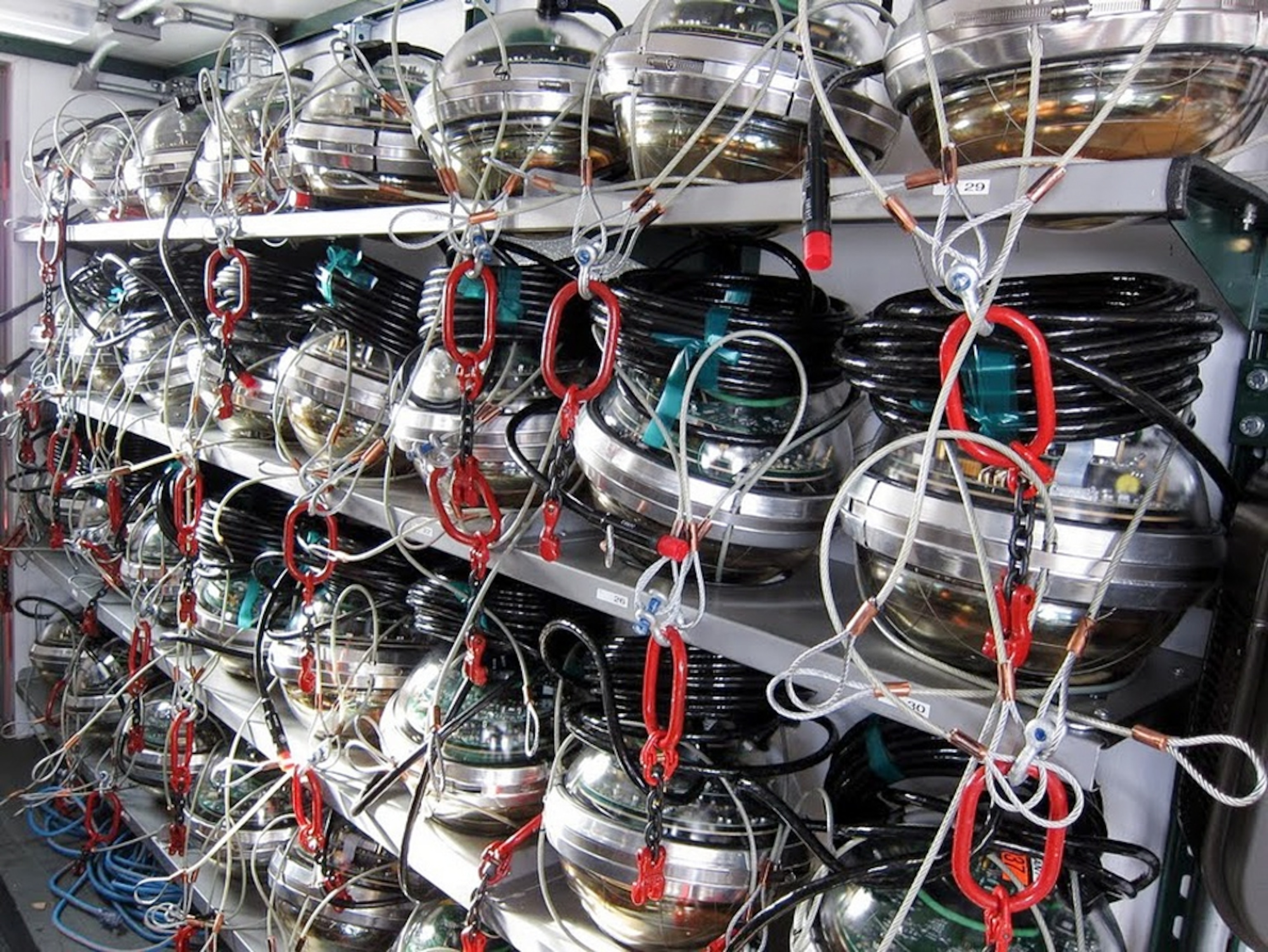 IceCube sensors -- picture from a photo gallery on the IceCube Neutrino Observatory at the South Pole in Antarctica