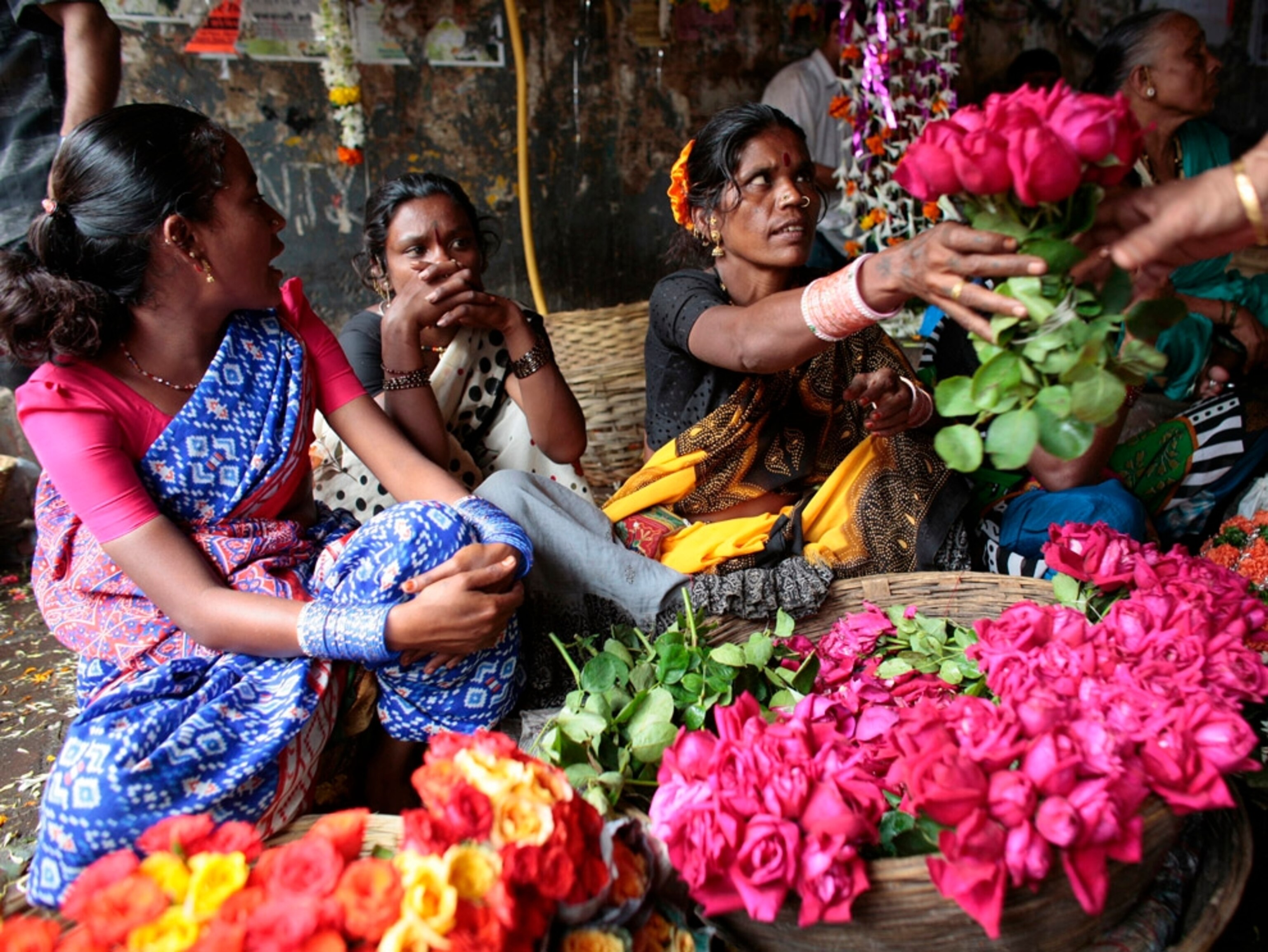 Vendors at the flower markets