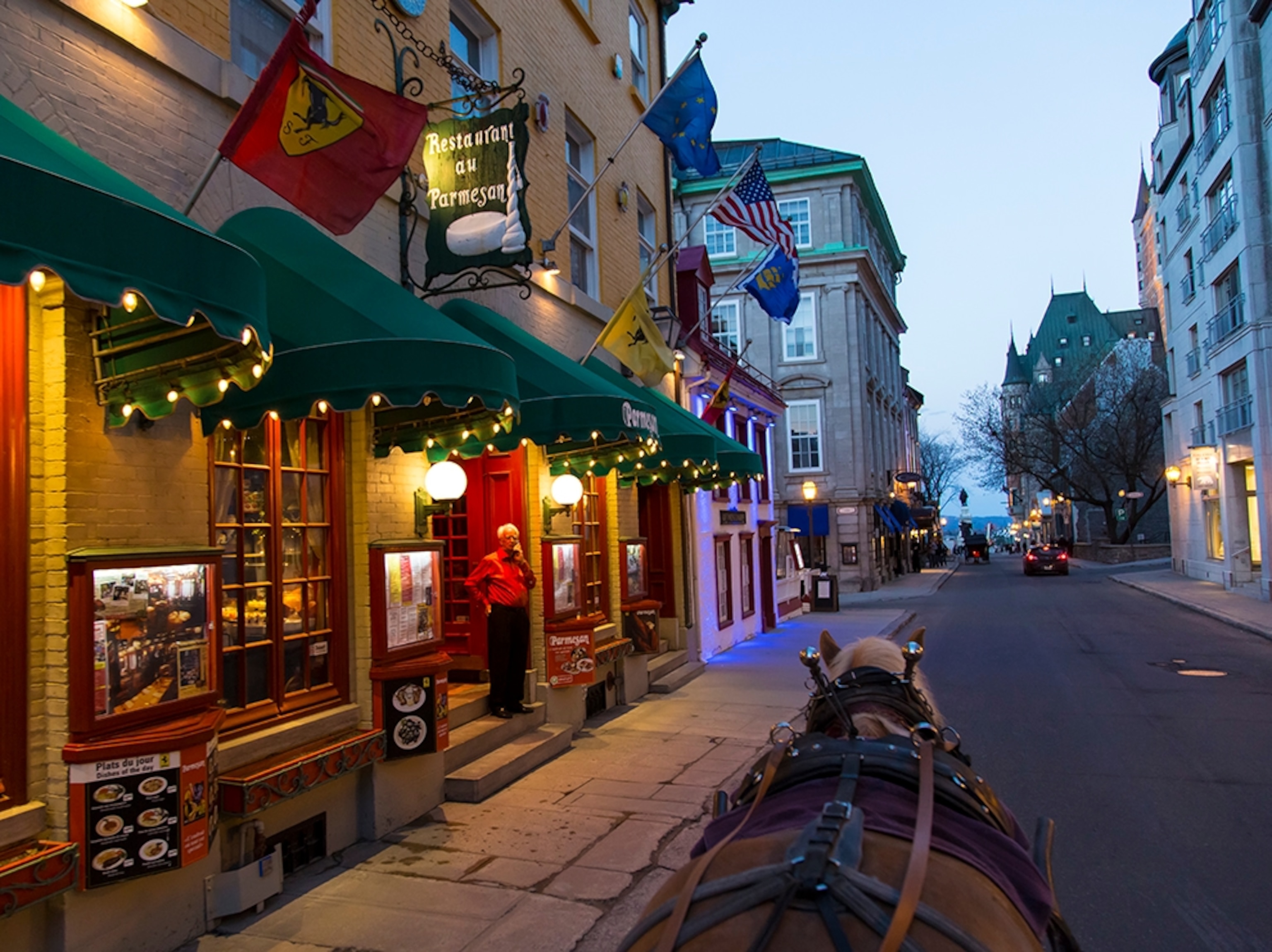 a horse drawn carriage in Quebec City, Canada