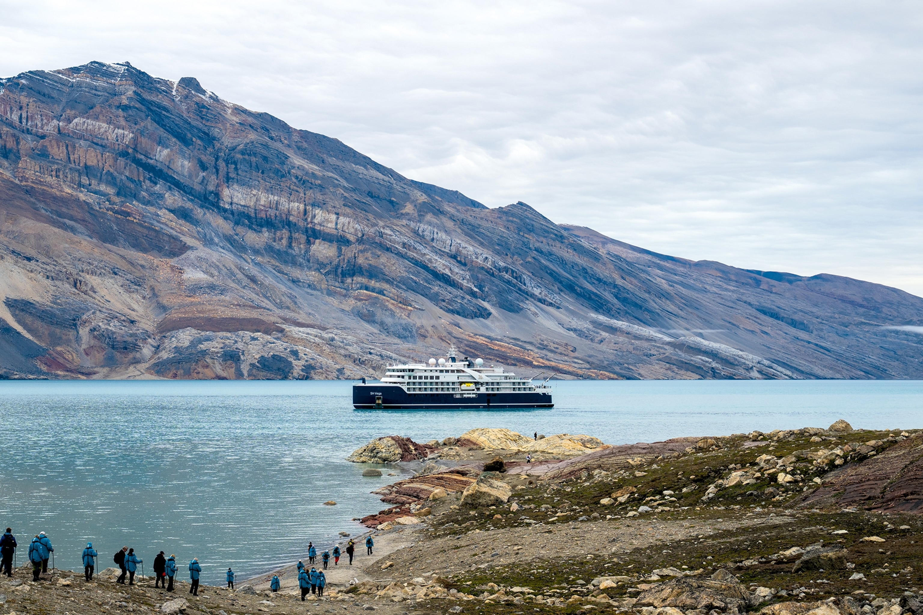an expedition ship in greenland