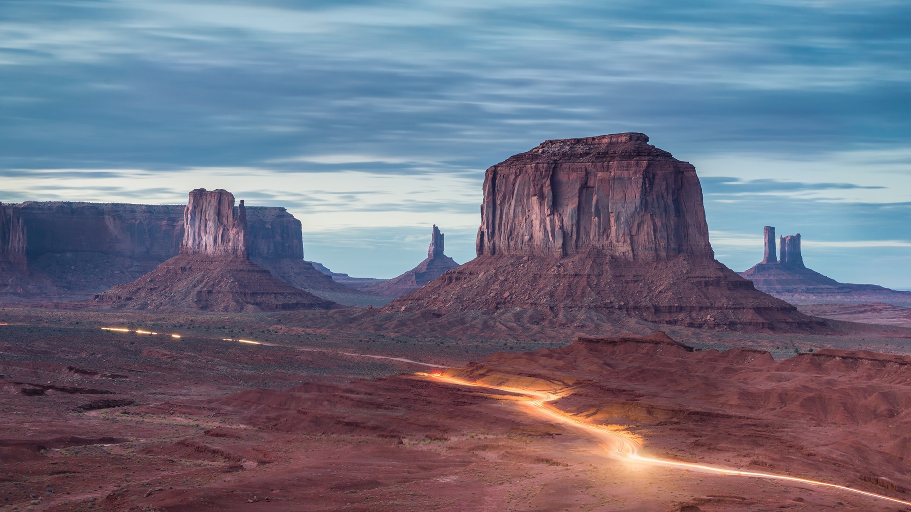 Monument Valley in Utah at twilight