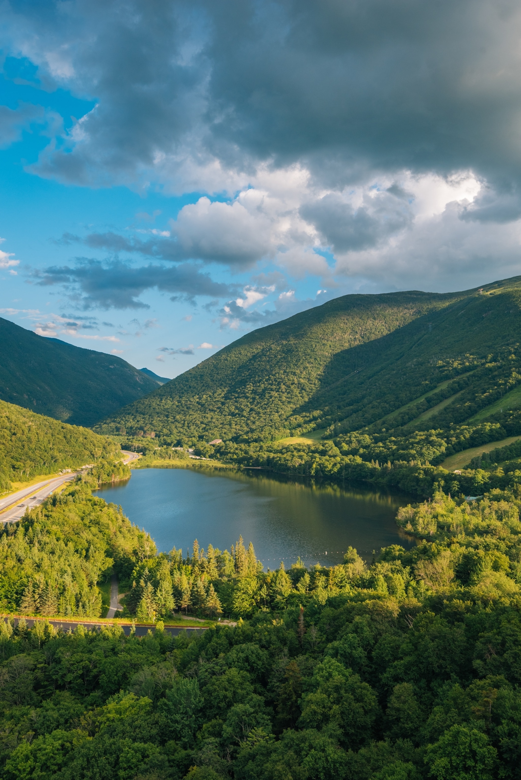 View of Echo Lake from Artist's Bluff, at Franconia Notch State Park, in the White Mountains, New Hampshire
