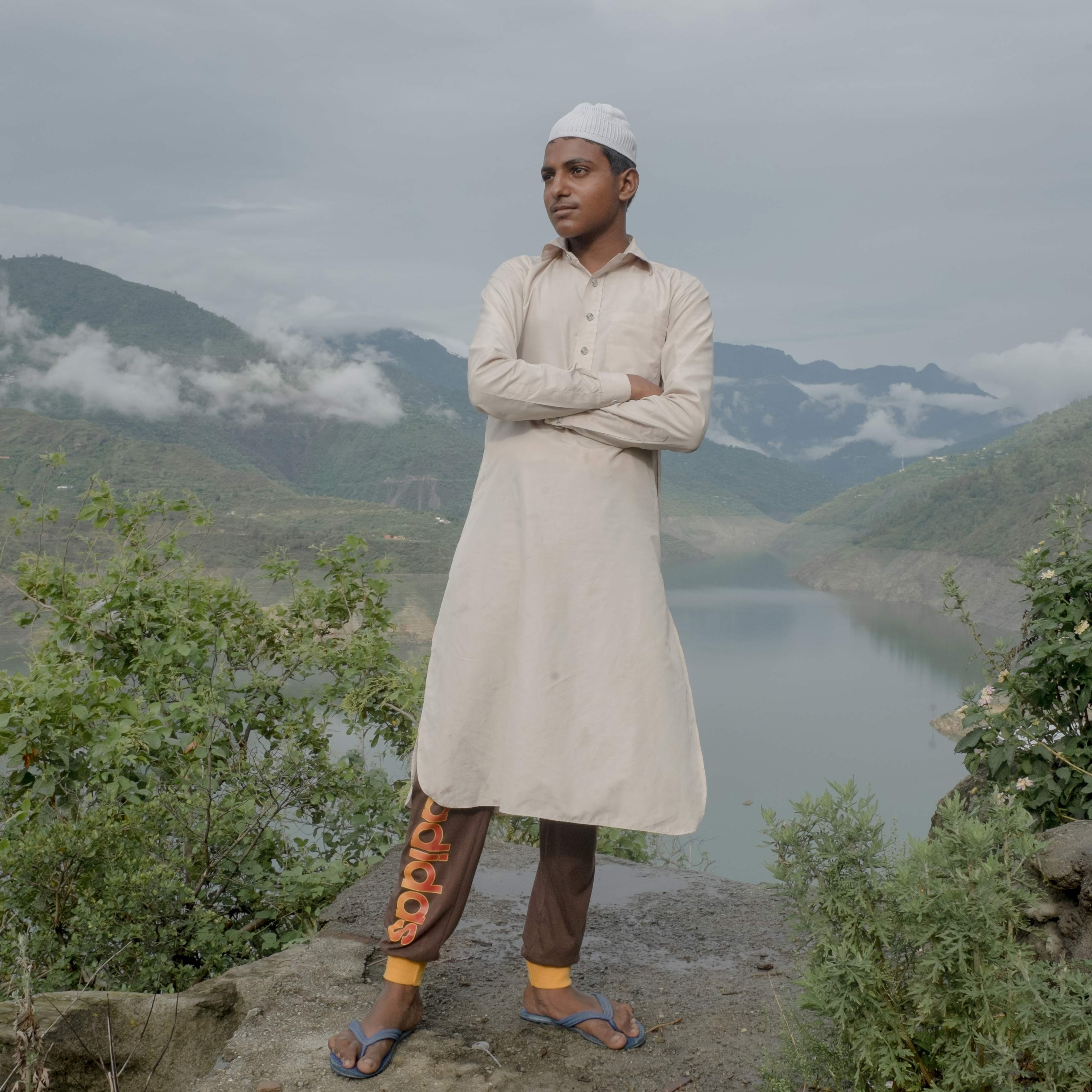 a young muslim man along the Tehri Hydroelectric dam